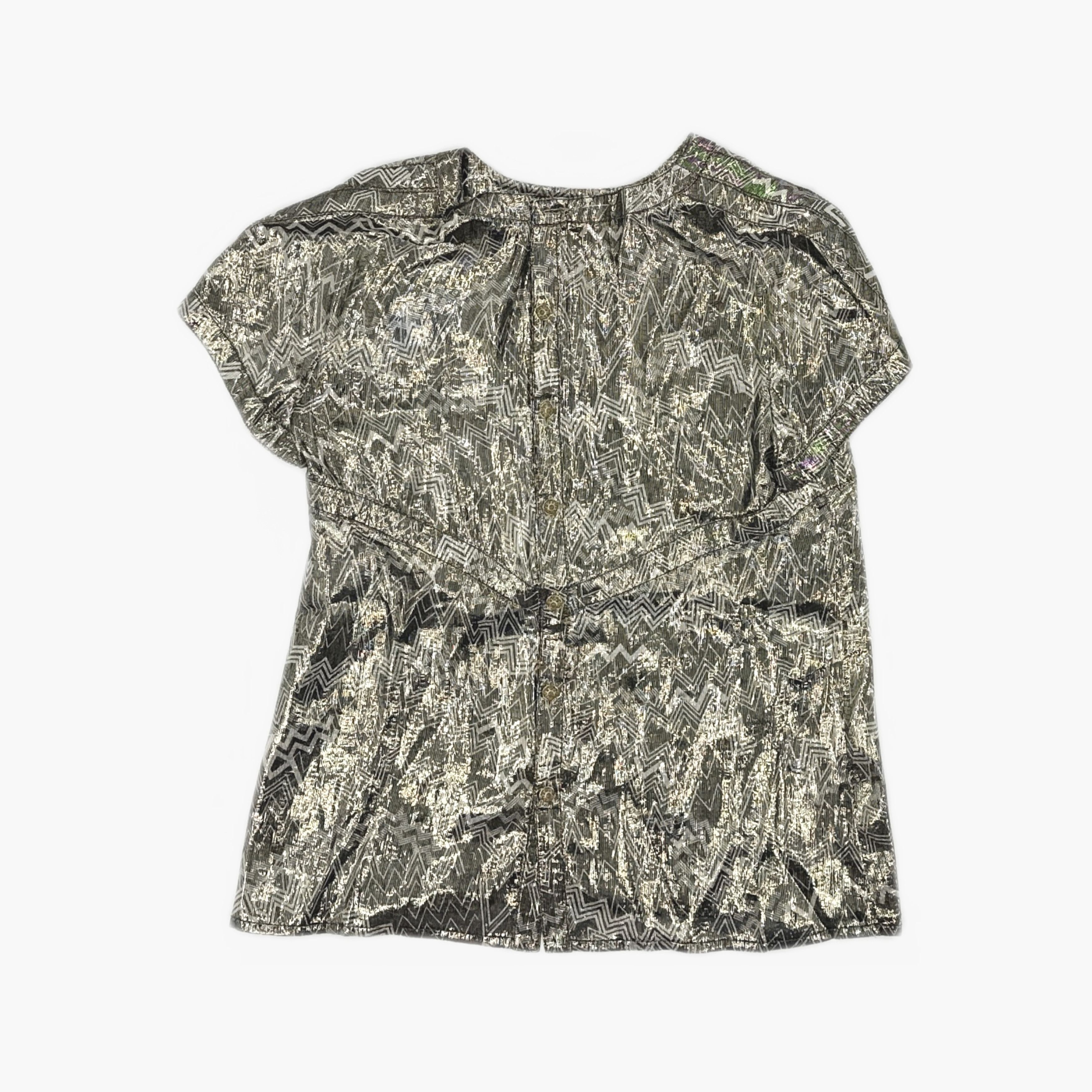 Chanel Chanel Metallic Zigzag Silk Blouse Size 38 Size S / US 4 / IT 40 - 2 Thumbnail