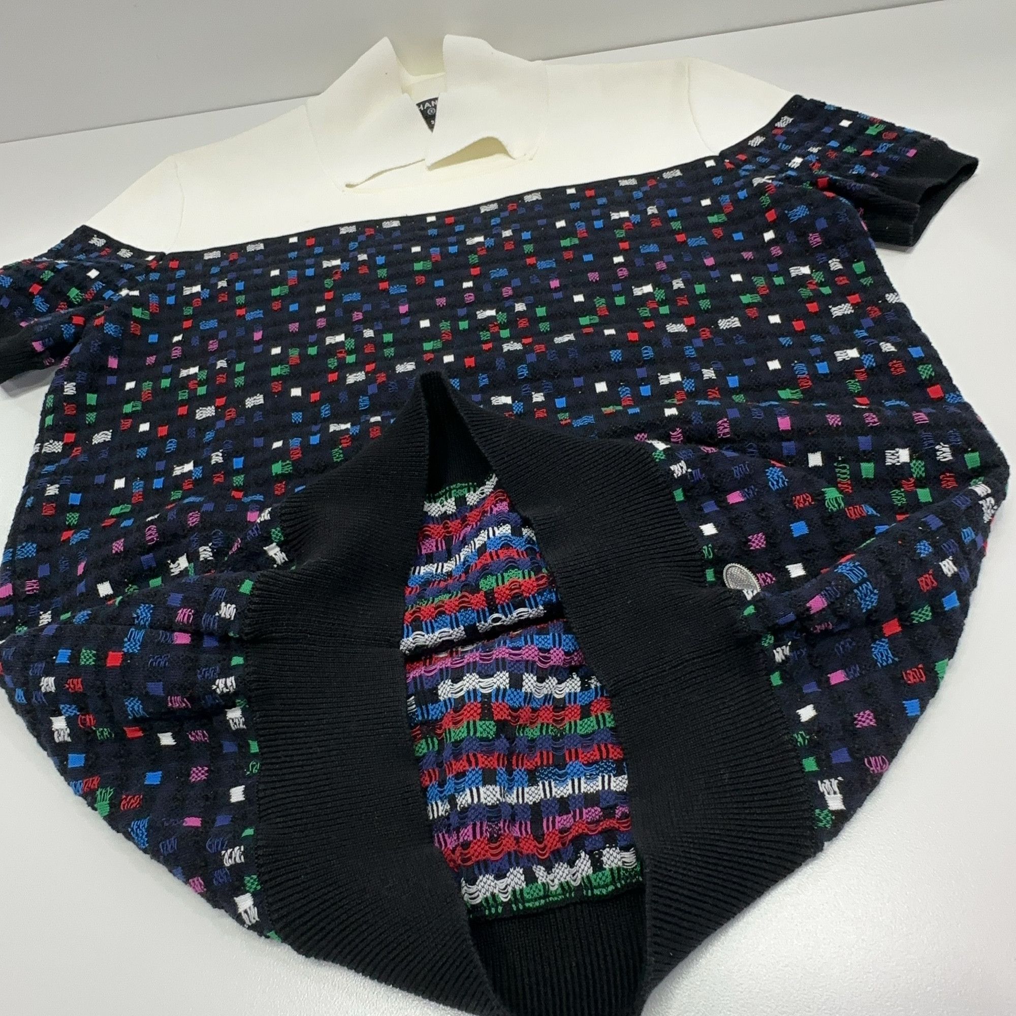 Chanel Chanel Multi-Color Pattern Knit Short Sleeve Top Size 38 Size S / US 4 / IT 40 - 7 Thumbnail