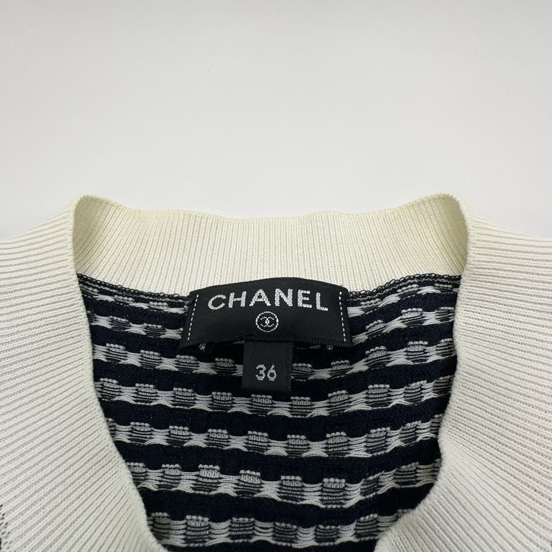 Chanel Chanel Grid Check Knit Button Up Top Size 36 Size XS / US 0-2 / IT 36-38 - 3 Thumbnail
