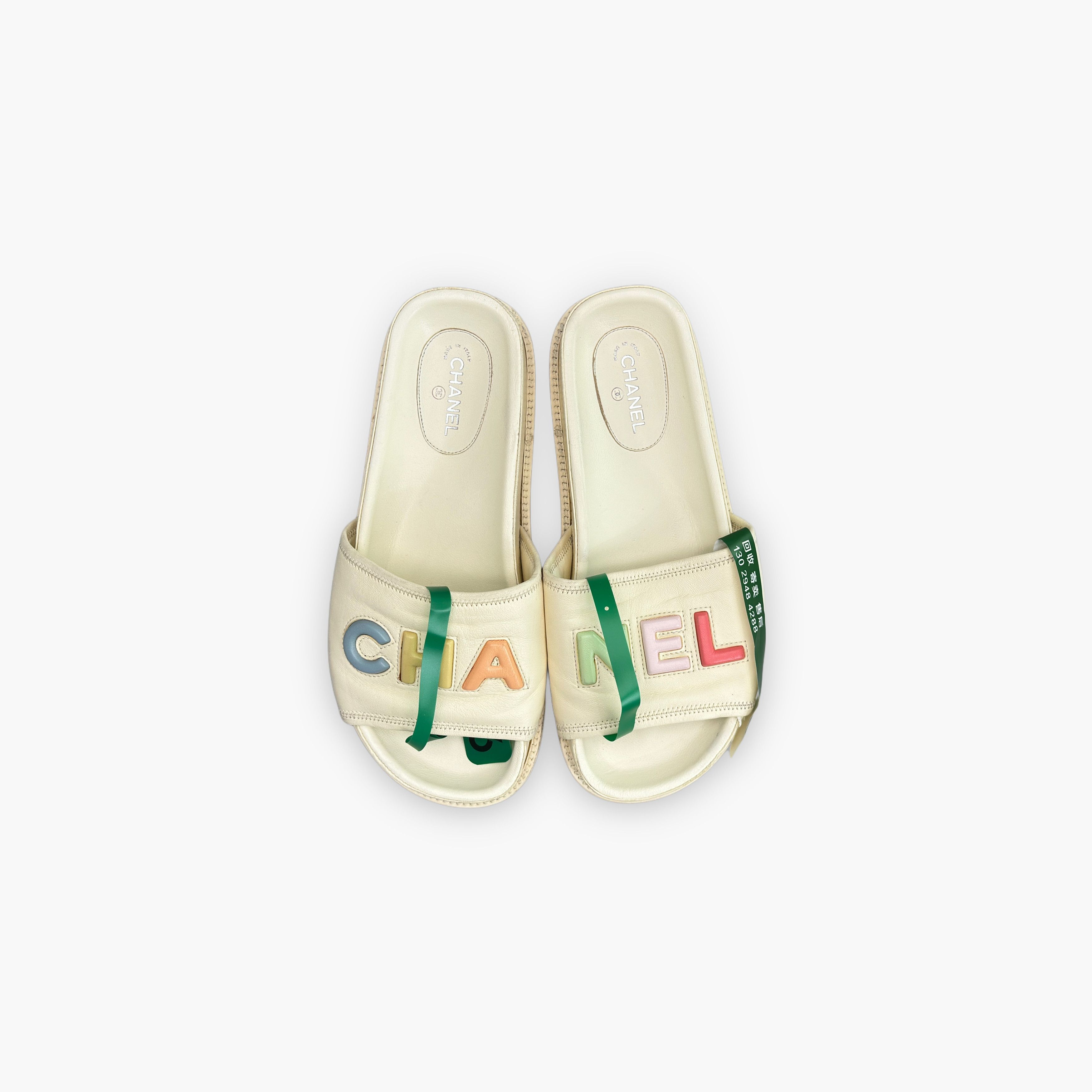 Chanel Chanel Multicolor Logo Leather Sandals Size 38.5 Size US 8.5 / IT 38.5 - 9 Thumbnail
