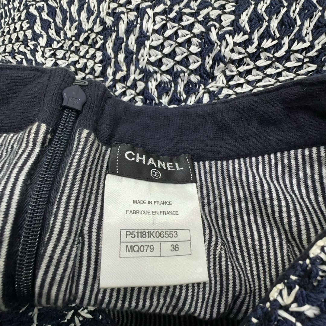 Chanel CHANEL Geometric Knit Mini Skirt Size 36 Size 26" / US 2 / IT 38 - 3 Thumbnail