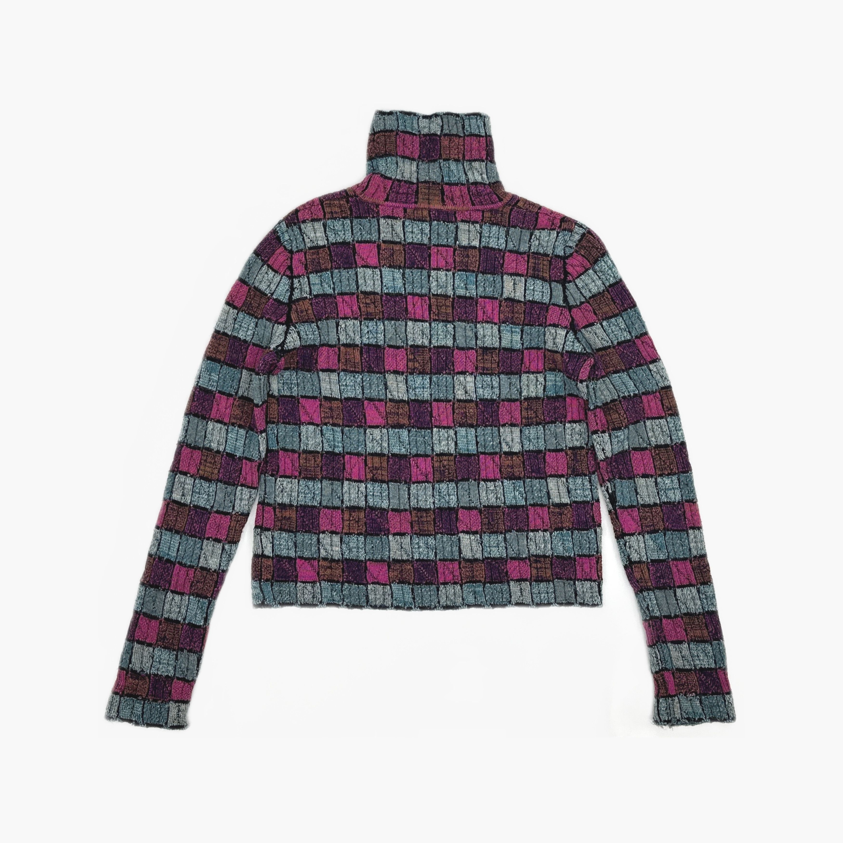 Chanel Chanel Checkered High Neck Sweater Size 38 Size XS / US 0-2 / IT 36-38 - 2 Thumbnail