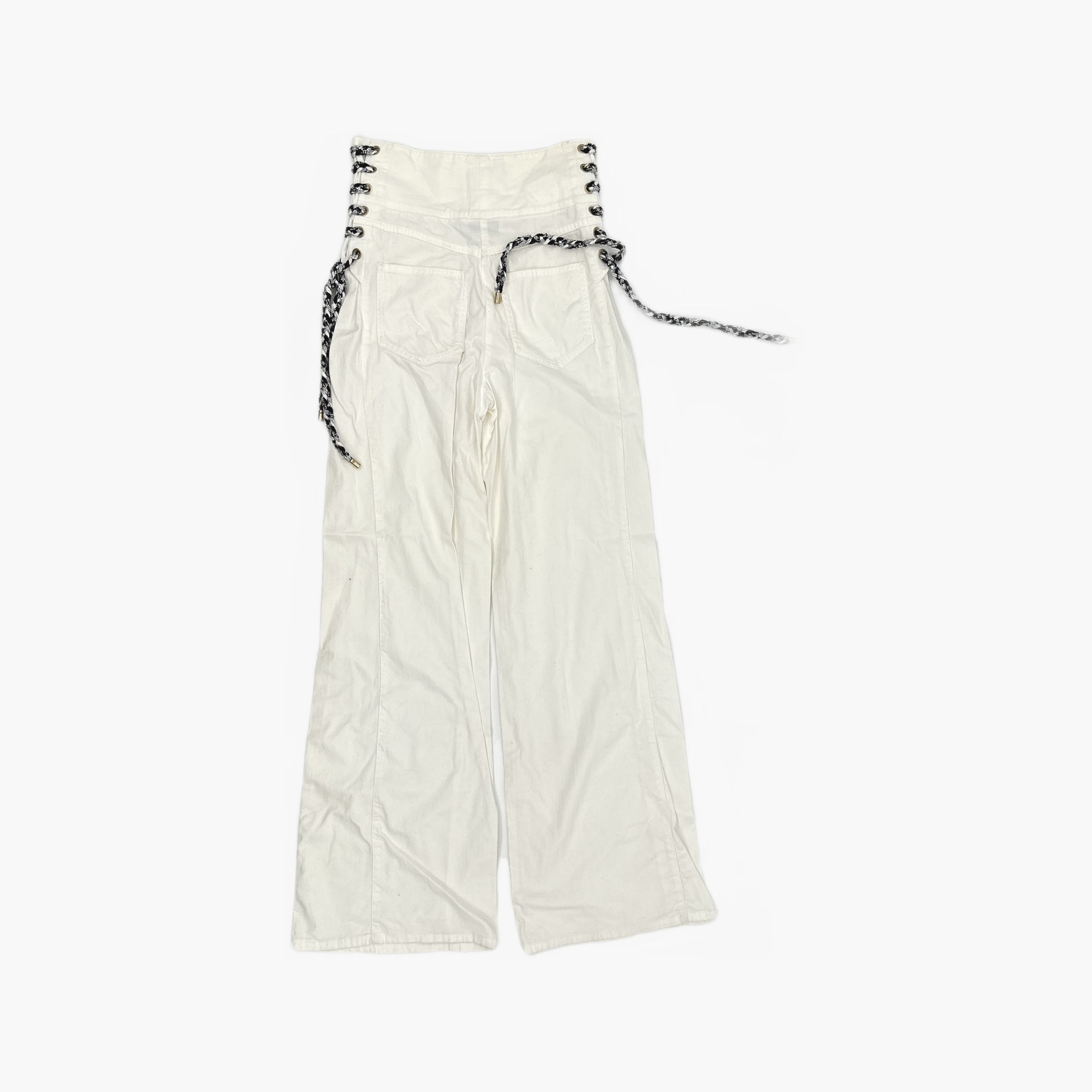Chanel Chanel White Chain Detail Pants Size 38 Size 27" / US 4 / IT 40 - 2 Thumbnail
