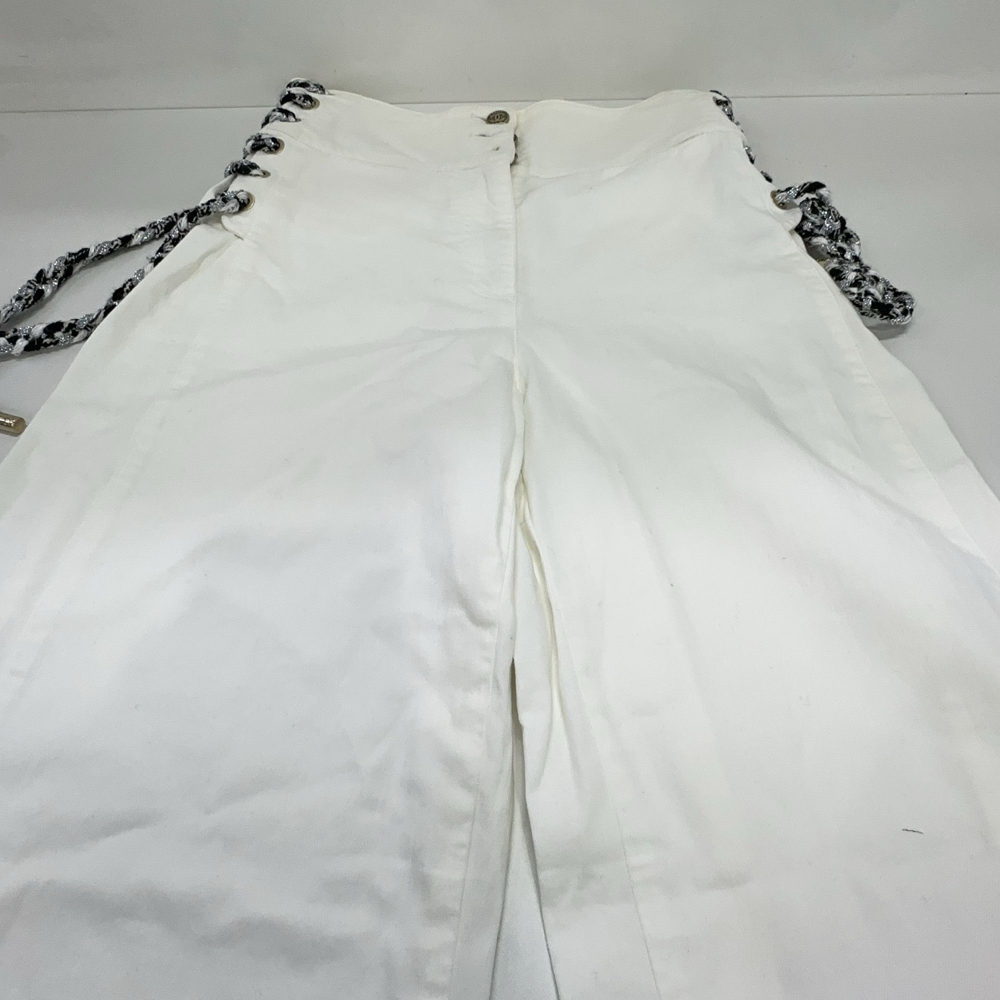 Chanel Chanel White Chain Detail Pants Size 38 Size 27" / US 4 / IT 40 - 6 Thumbnail