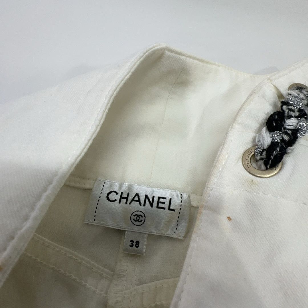 Chanel Chanel White Chain Detail Pants Size 38 Size 27" / US 4 / IT 40 - 3 Thumbnail