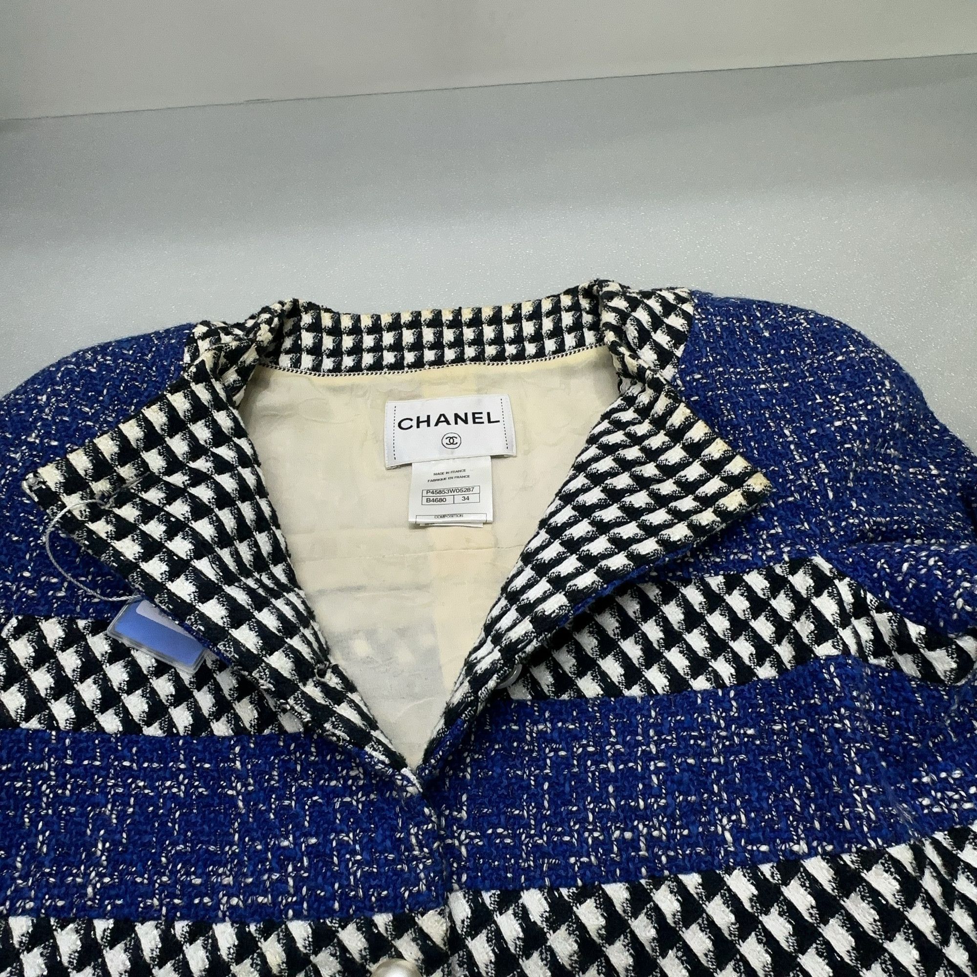 Chanel CHANEL Blue Tweed Pattern Jacket Size 34 Size XS / US 0-2 / IT 36-38 - 9 Thumbnail