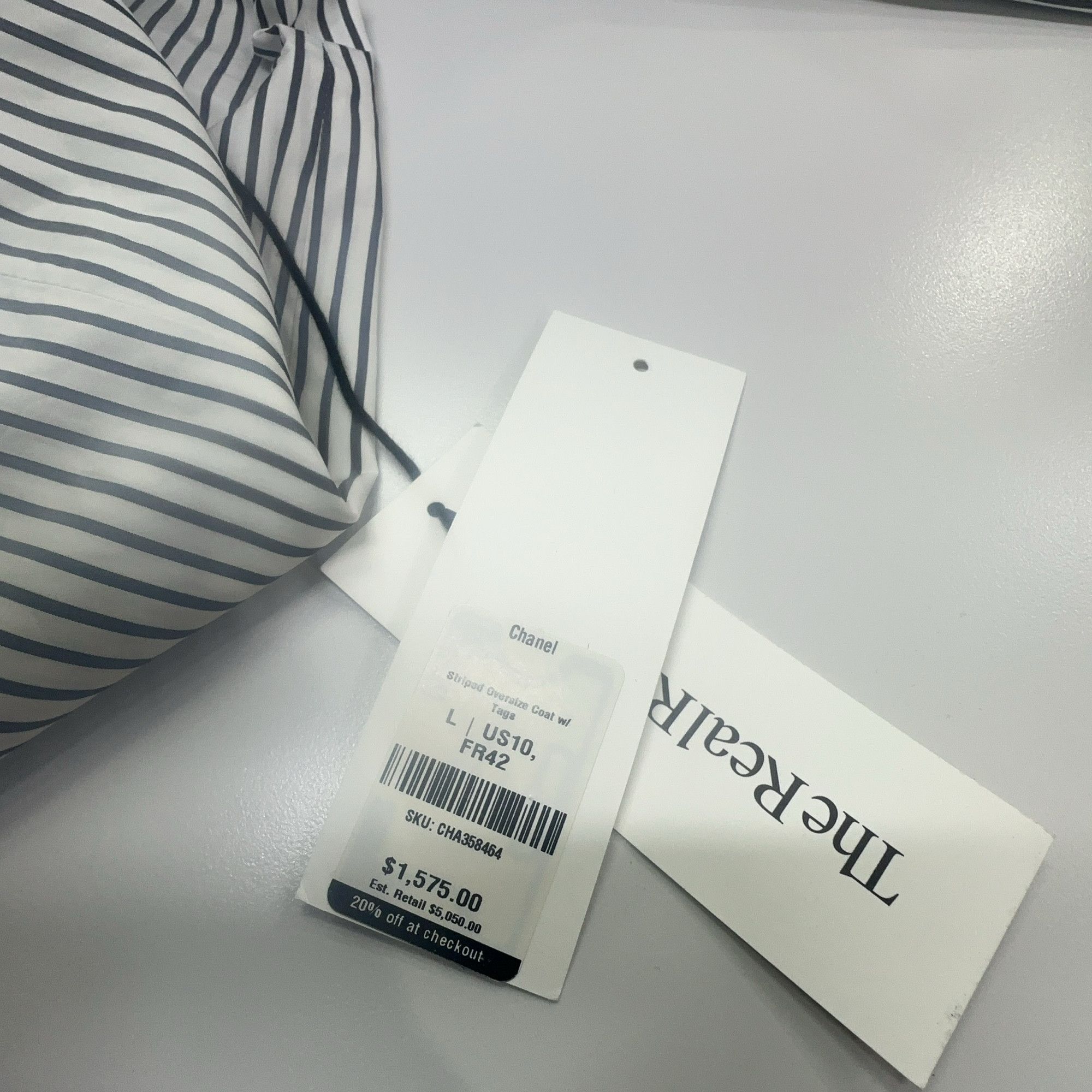 Chanel CHANEL Striped Coat Size FR 42 Size M / US 6-8 / IT 42-44 - 6 Thumbnail