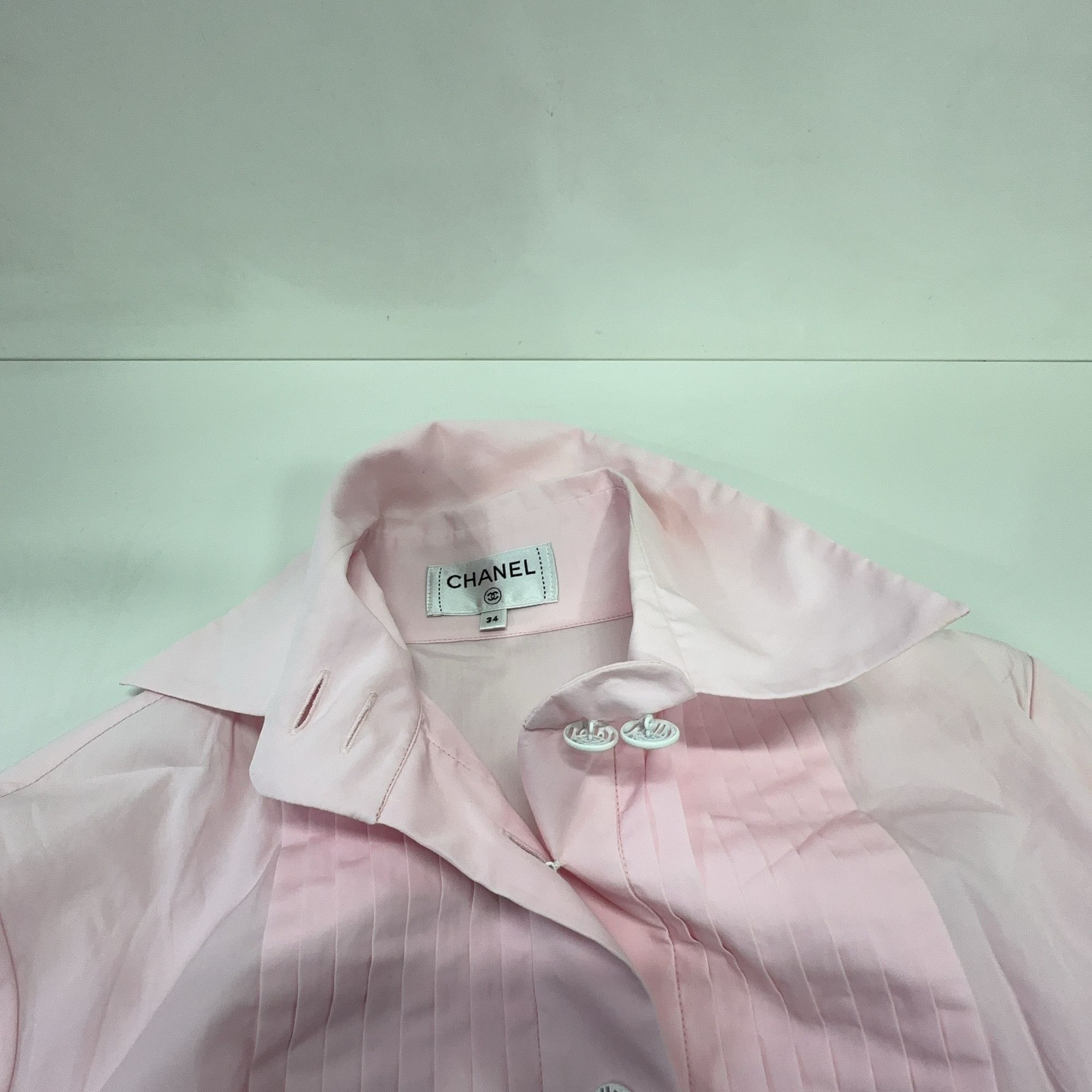 Chanel Chanel Pink Pleated Button Up Shirt Size 34 Size XS / US 0-2 / IT 36-38 - 5 Thumbnail