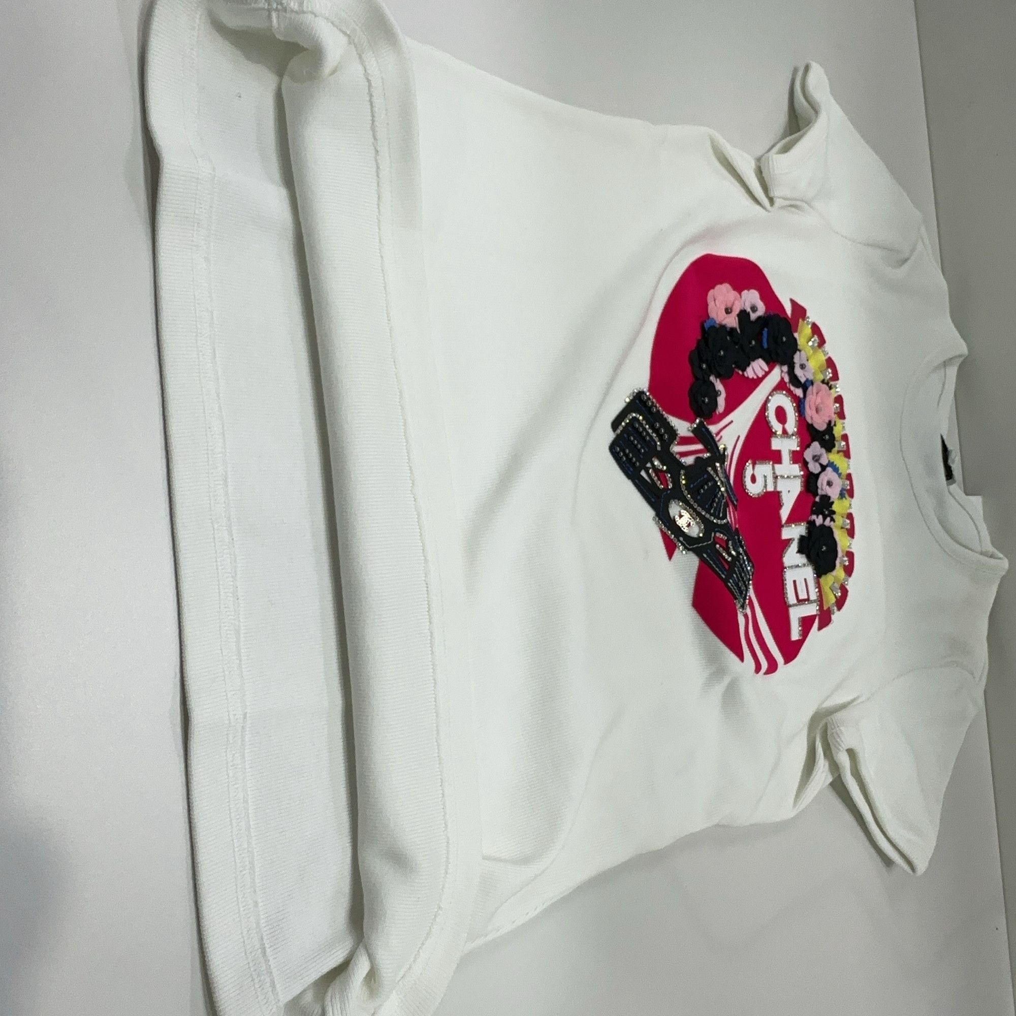 Chanel Chanel Floral Logo Short Sleeve T-Shirt Size 44 Size L / US 10 / IT 46 - 8 Thumbnail