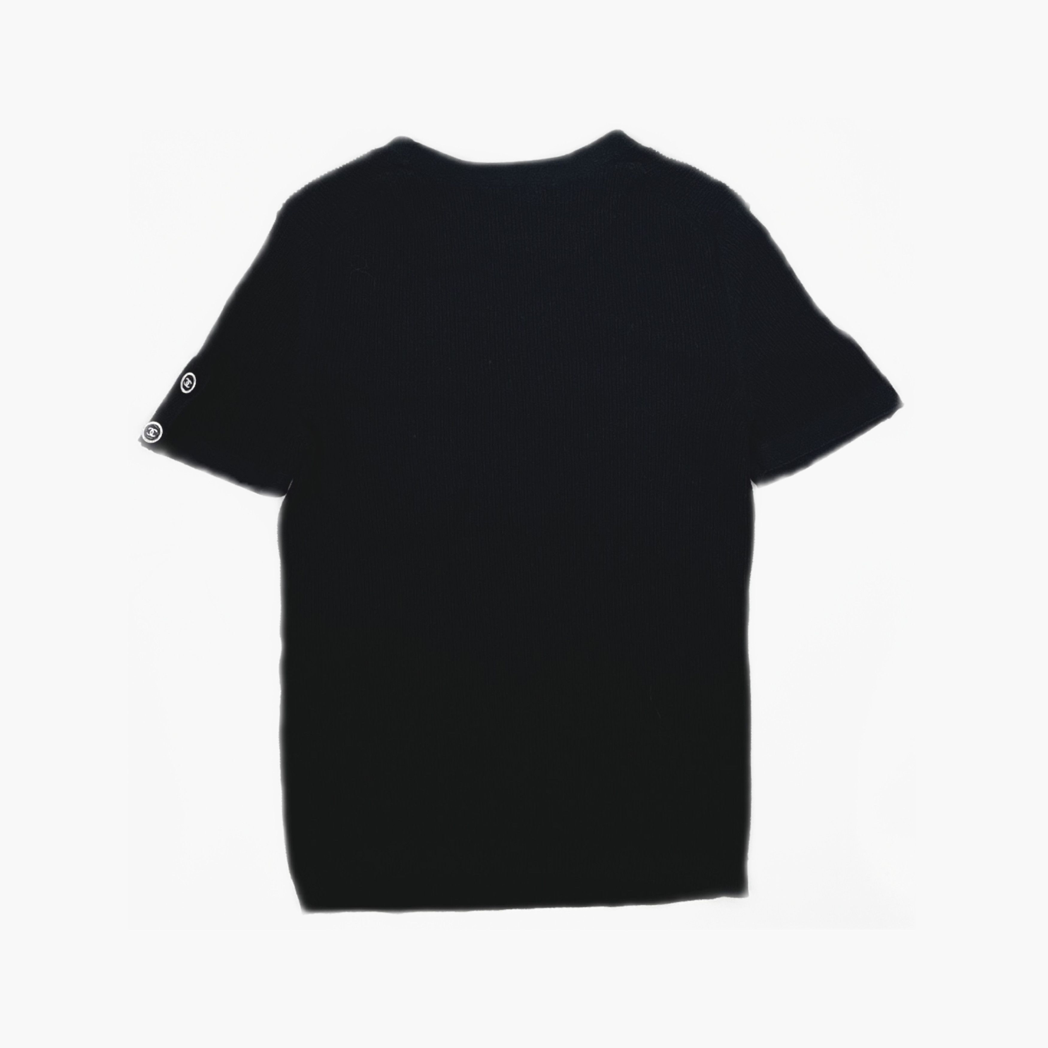Chanel Chanel Black Knit Short Sleeve T-Shirt Size 34 Size XS / US 0-2 / IT 36-38 - 2 Thumbnail
