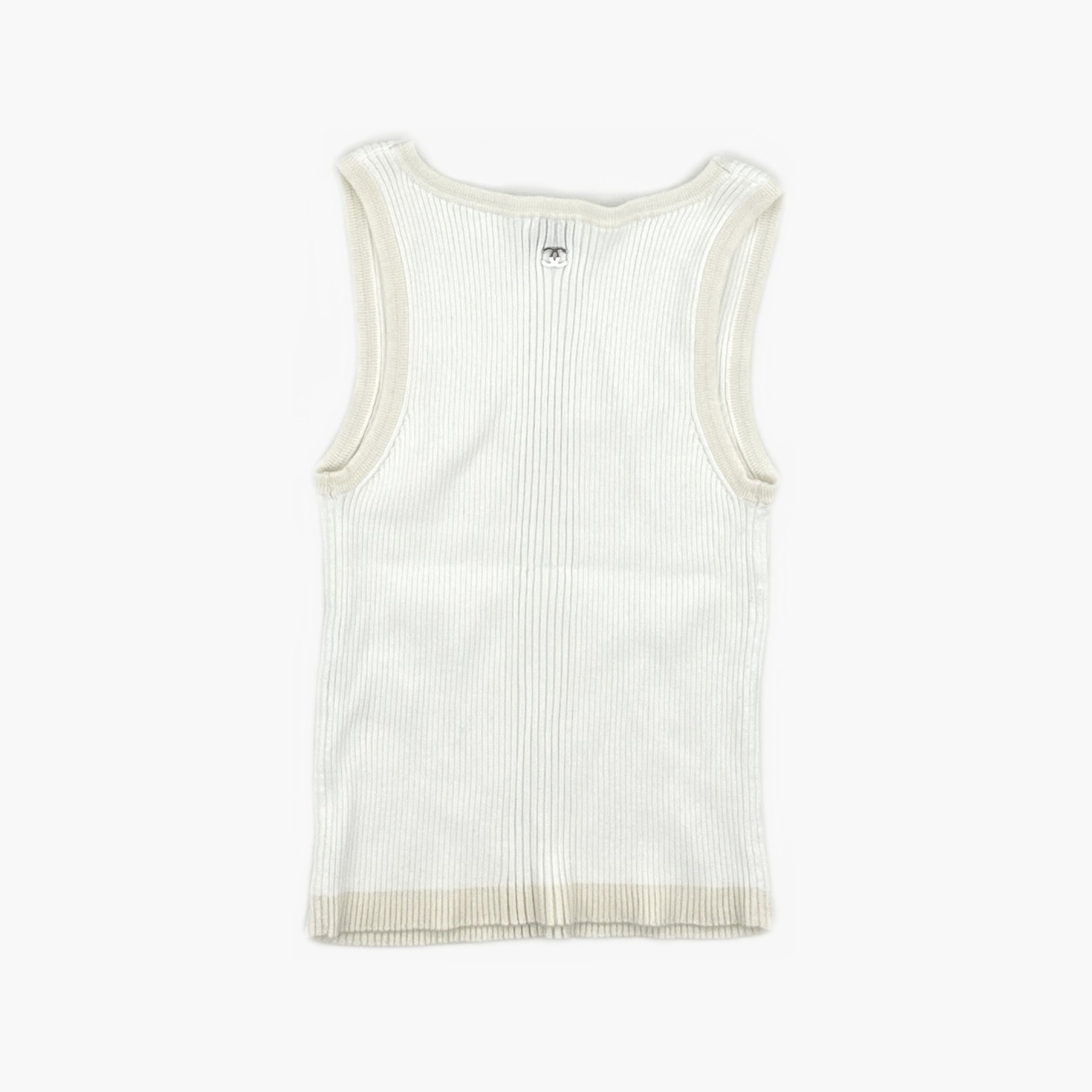Chanel Chanel Logo Ribbed Tank Top Size 42 Size M / US 6-8 / IT 42-44 - 2 Thumbnail