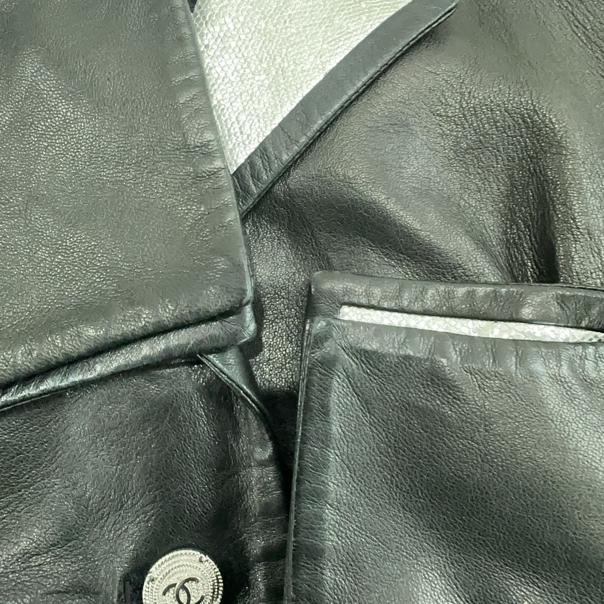 Chanel Chanel Silver Trim Leather Jacket Size 34 Size XS / US 0-2 / IT 36-38 - 10 Thumbnail