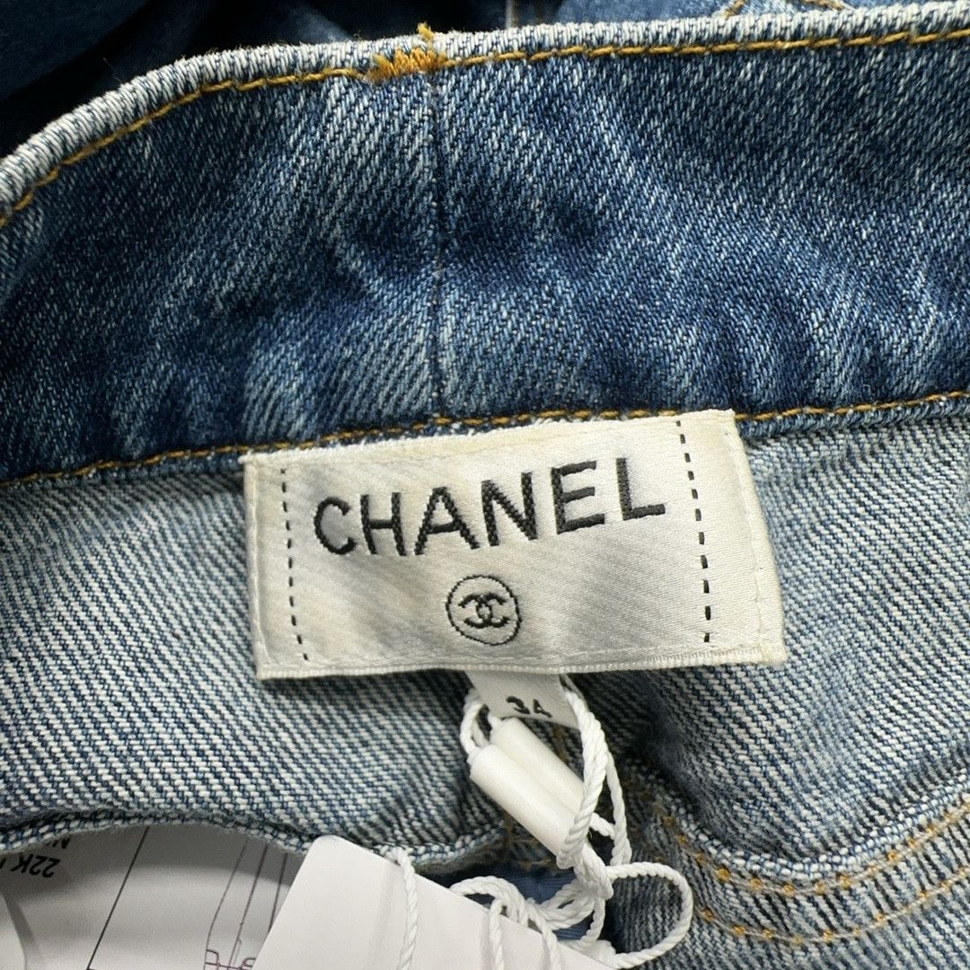 Chanel Chanel Blue Denim Jeans Size 34 Size 25" / US 0 / IT 36 - 3 Thumbnail