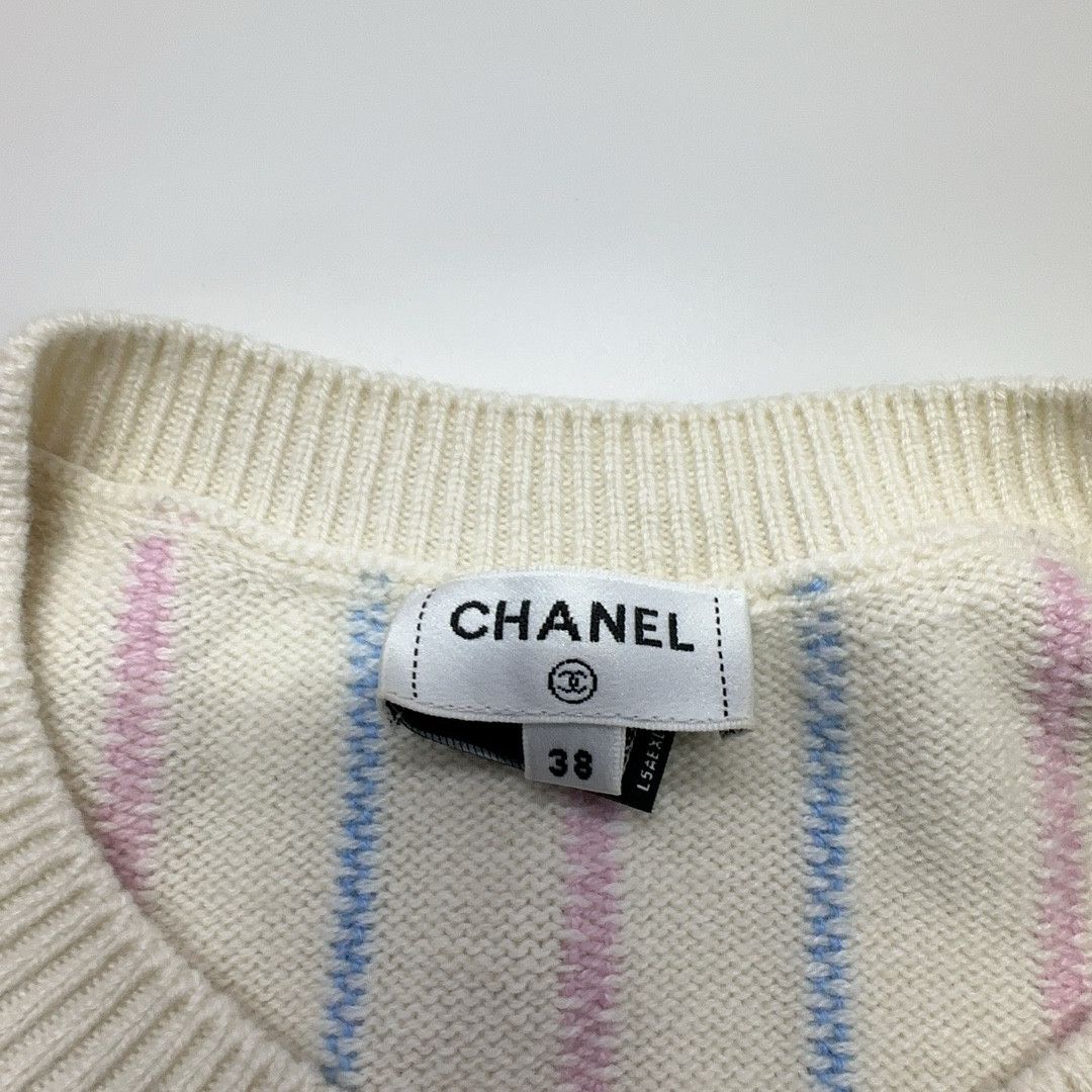 Chanel Chanel Striped Logo Knit Sweater Size 38 Size S / US 4 / IT 40 - 4 Thumbnail