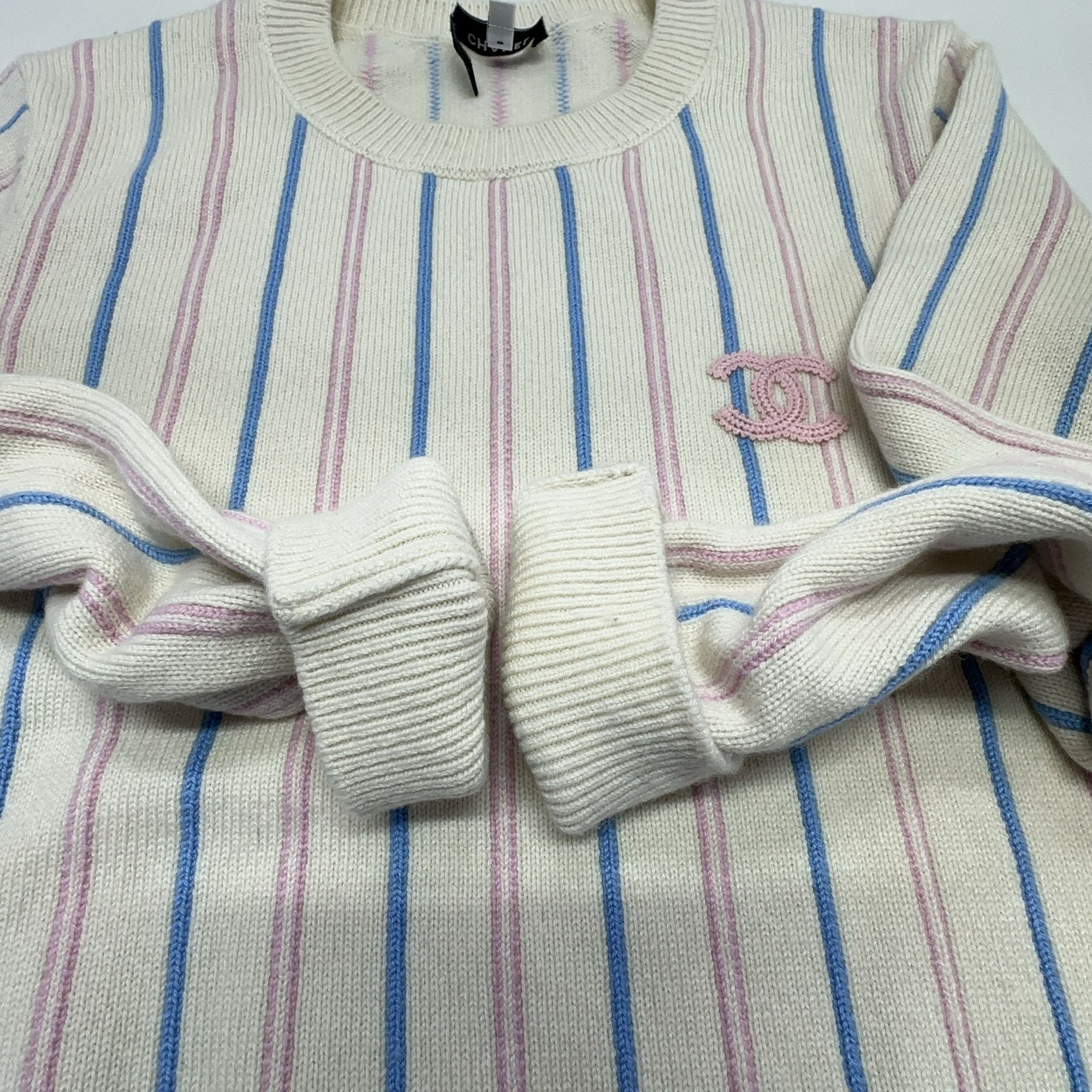 Chanel Chanel Striped Logo Knit Sweater Size 38 Size S / US 4 / IT 40 - 5 Thumbnail