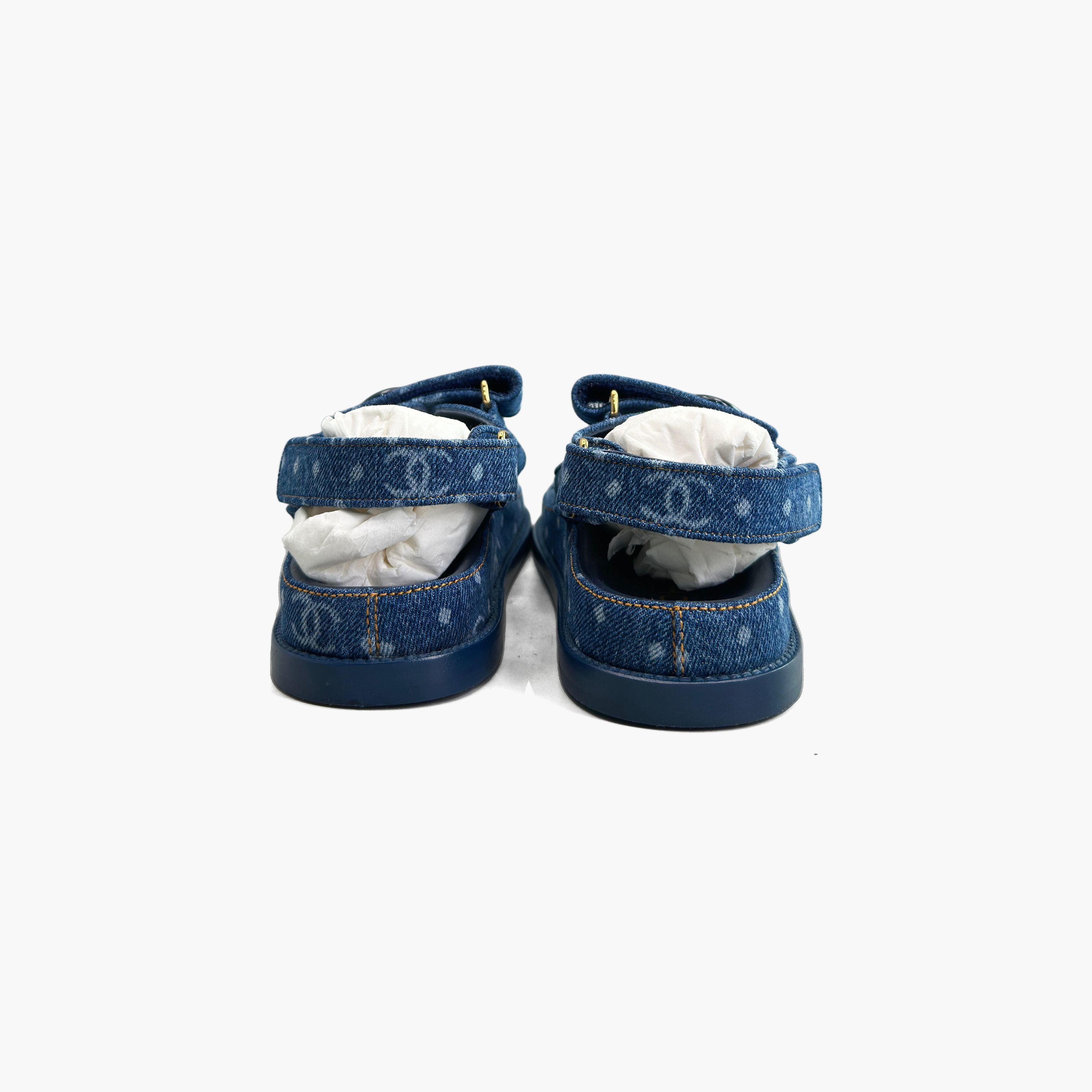 Chanel Chanel Denim Logo Sandals Size 37 Size US 7 / IT 37 - 6 Thumbnail