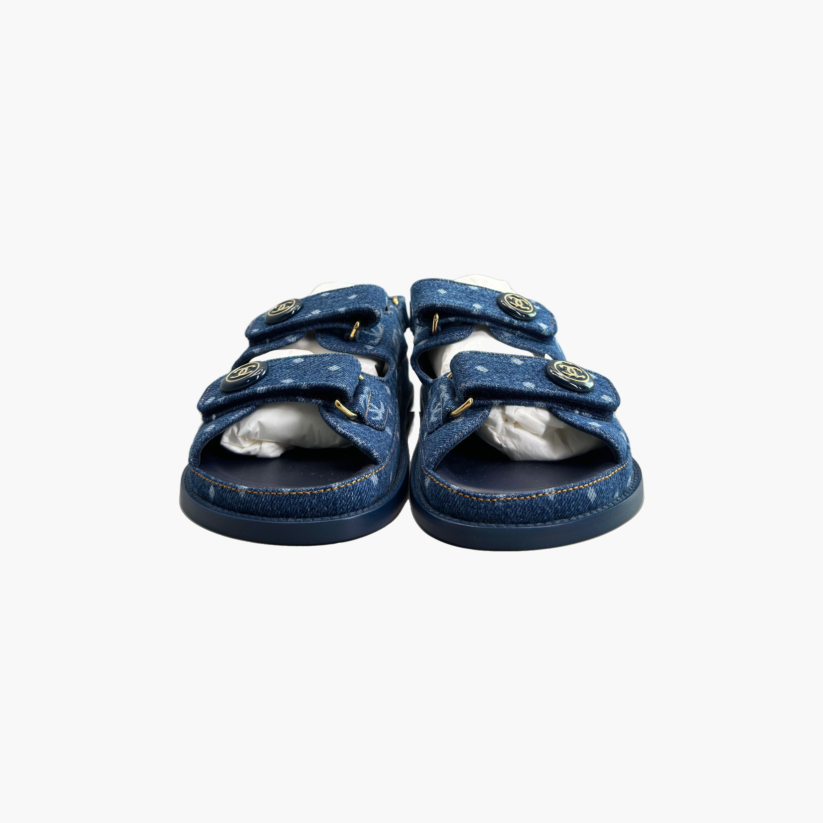 Chanel Chanel Denim Logo Sandals Size 37 Size US 7 / IT 37 - 5 Thumbnail