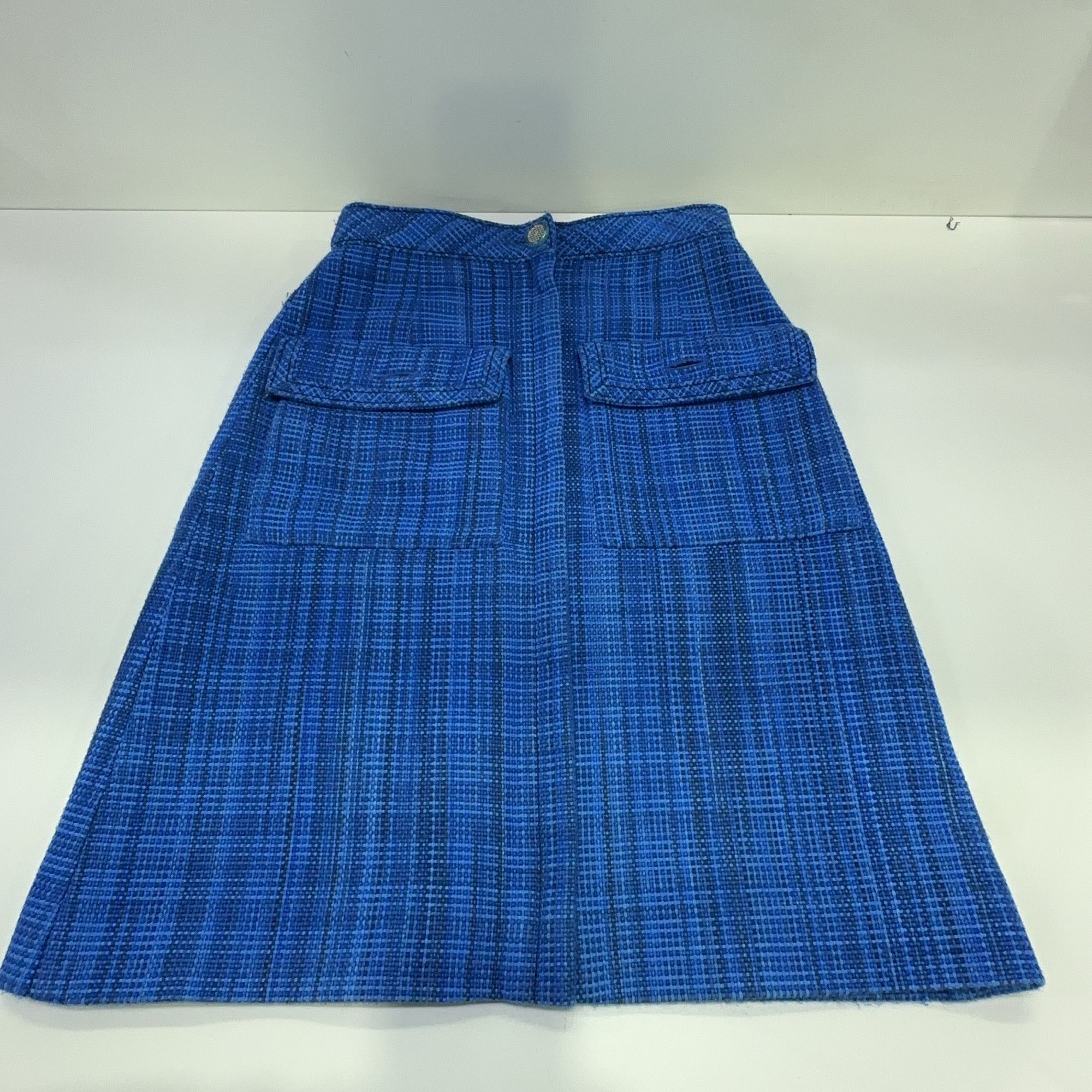 Chanel Chanel Blue Tweed Mini Skirt Size 34 Size 25" / US 0 / IT 36 - 7 Thumbnail