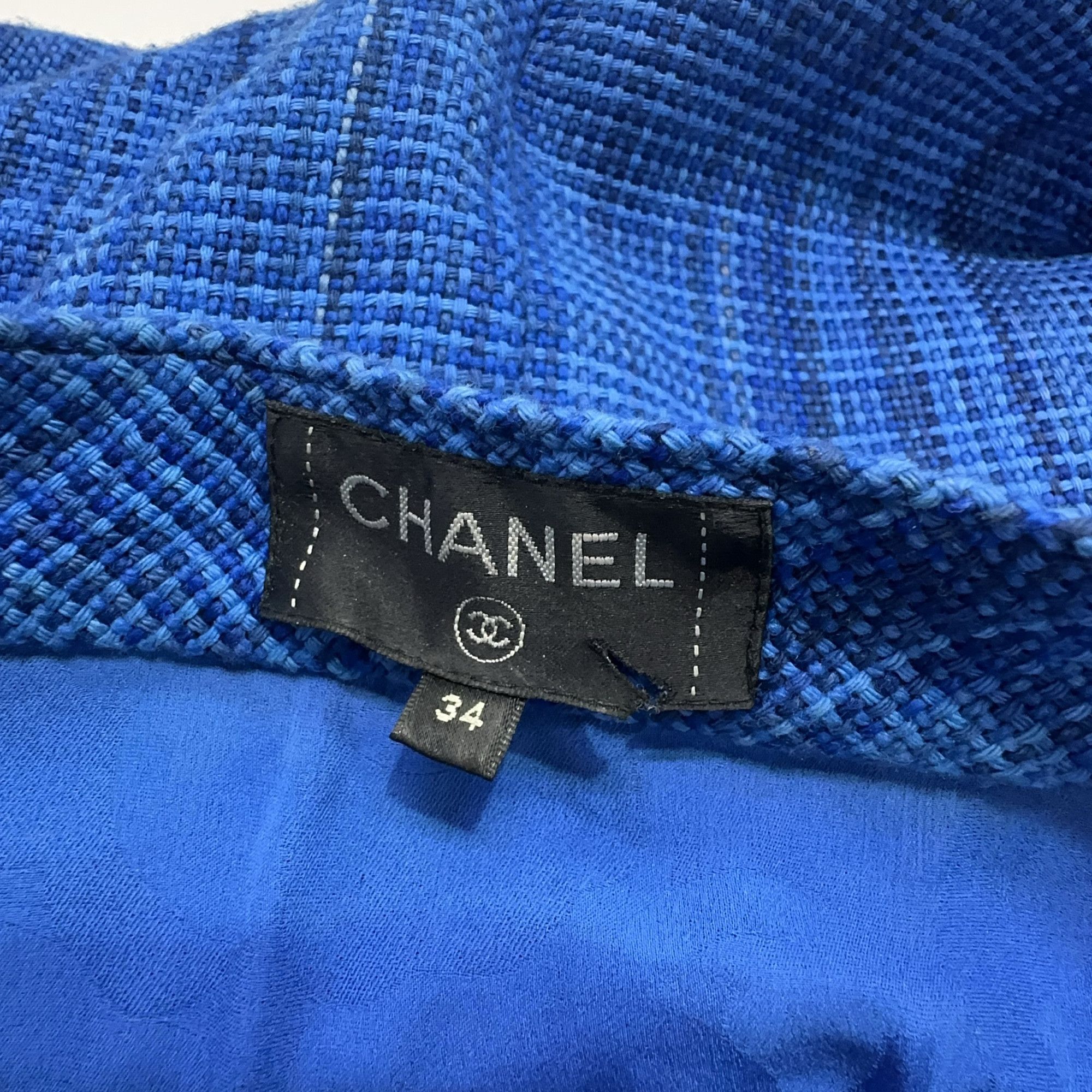 Chanel Chanel Blue Tweed Mini Skirt Size 34 Size 25" / US 0 / IT 36 - 5 Thumbnail