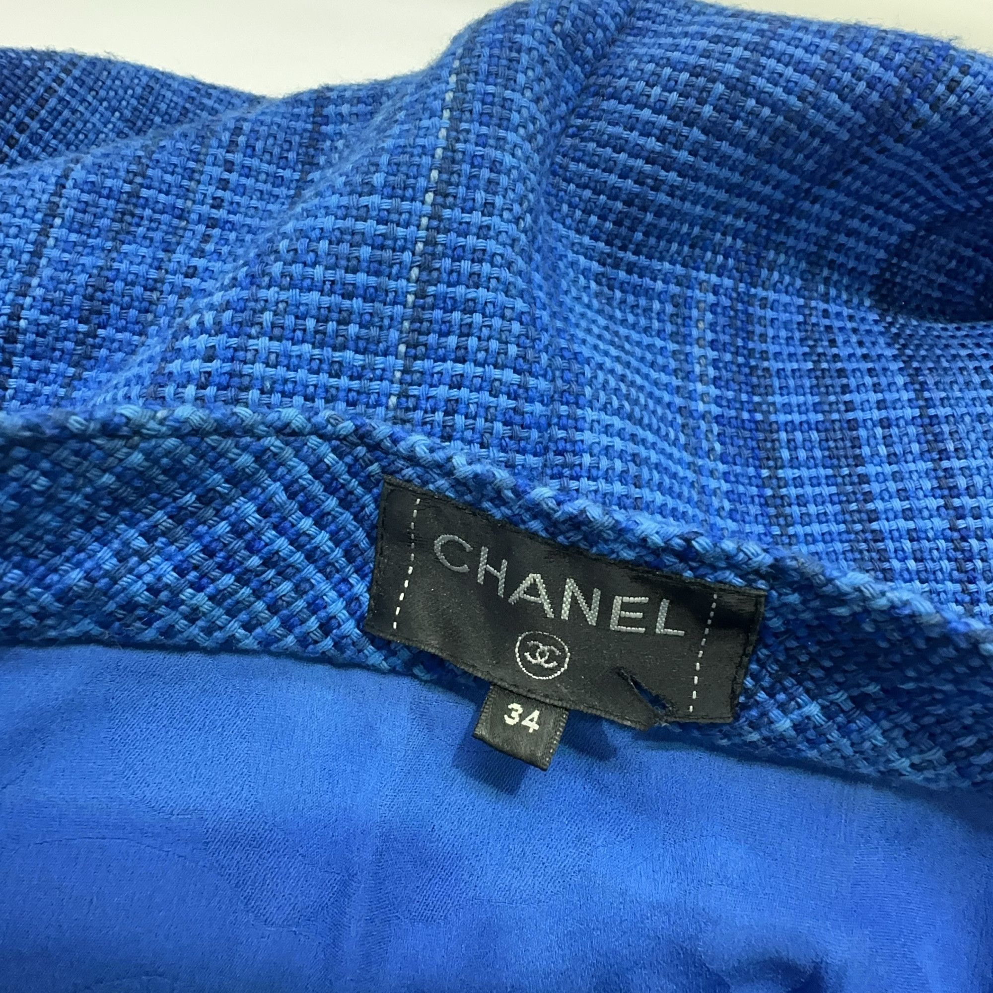 Chanel Chanel Blue Tweed Mini Skirt Size 34 Size 25" / US 0 / IT 36 - 4 Thumbnail