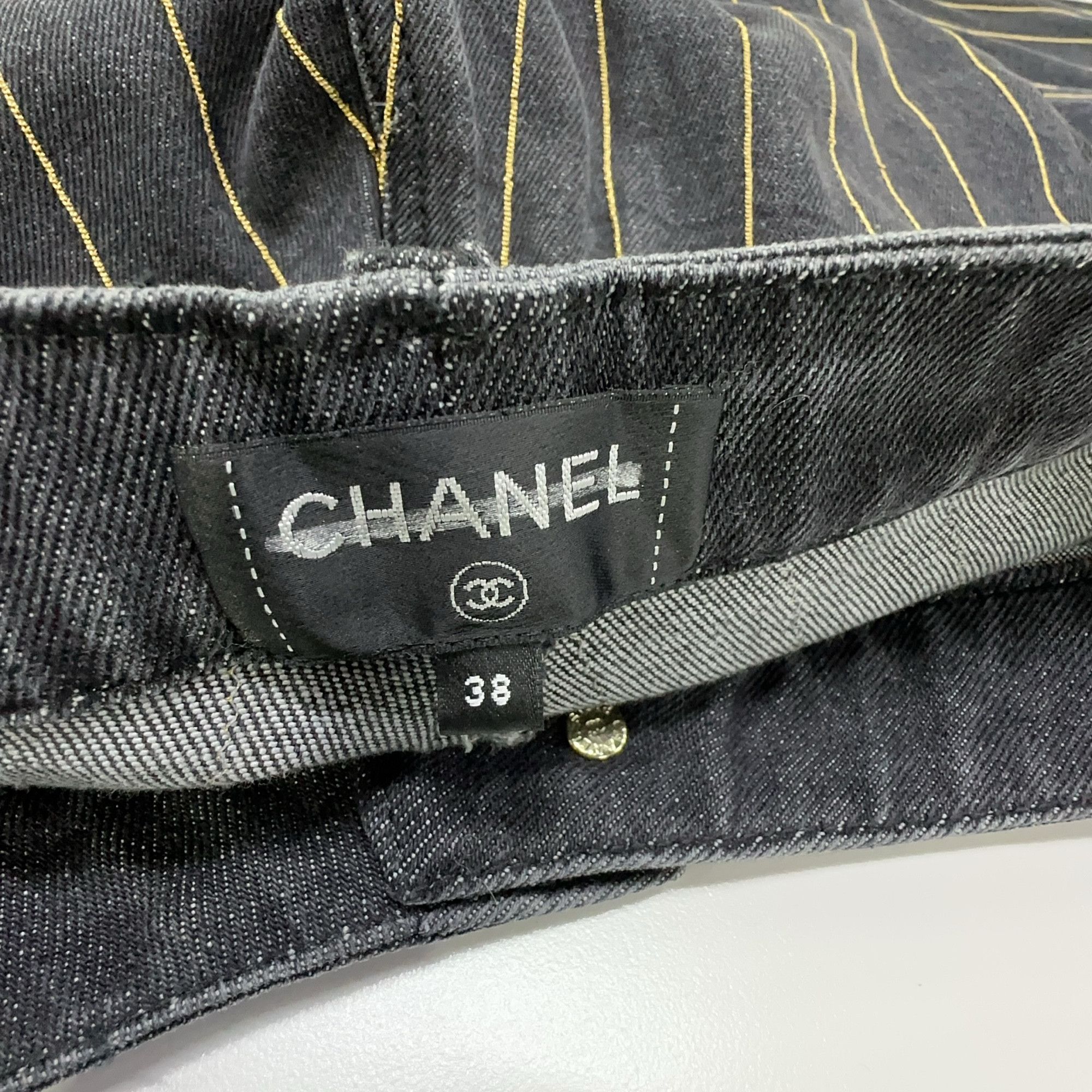 Chanel Chanel Pinstripe Denim Jeans Size 38 Size 27" / US 4 / IT 40 - 3 Thumbnail