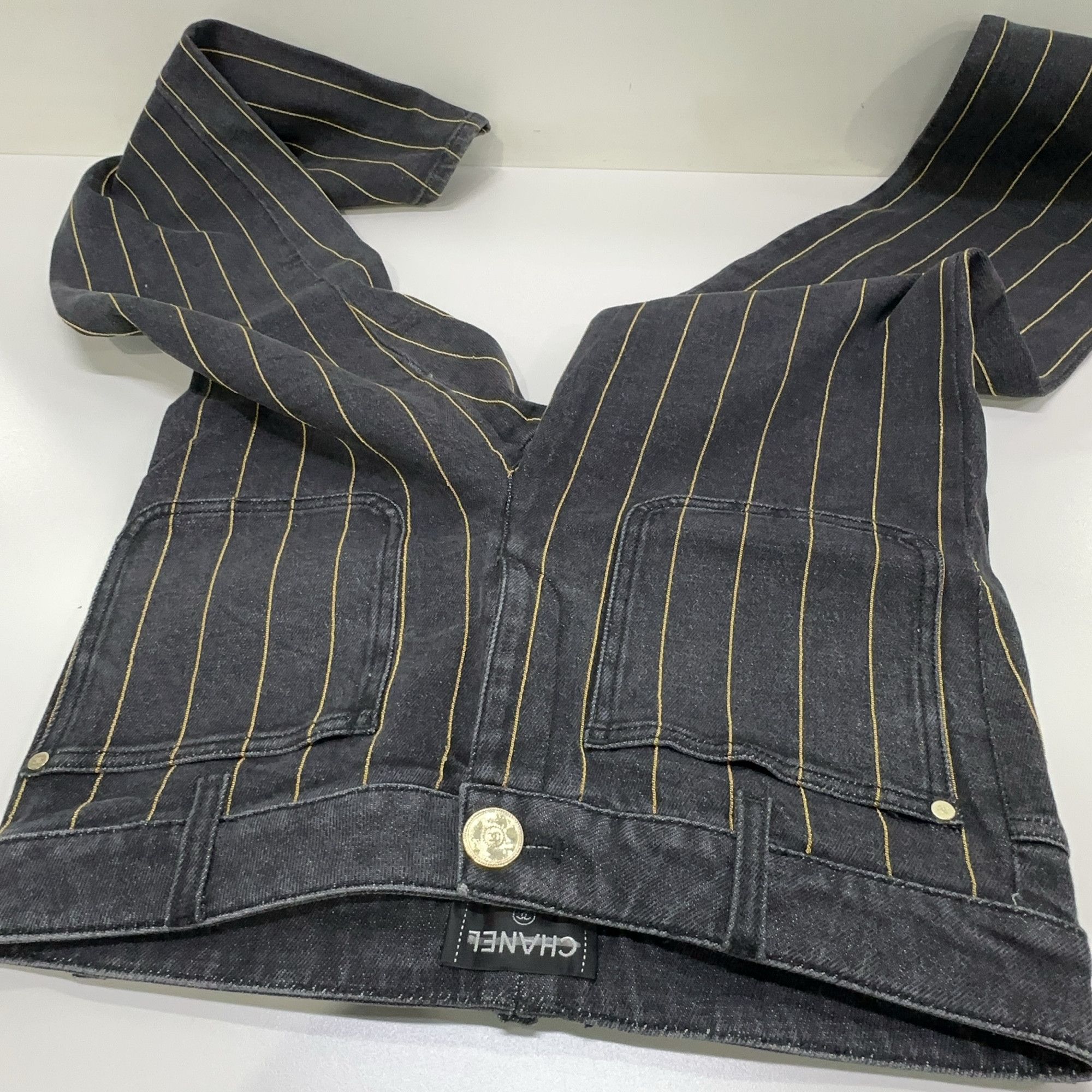 Chanel Chanel Pinstripe Denim Jeans Size 38 Size 27" / US 4 / IT 40 - 6 Thumbnail