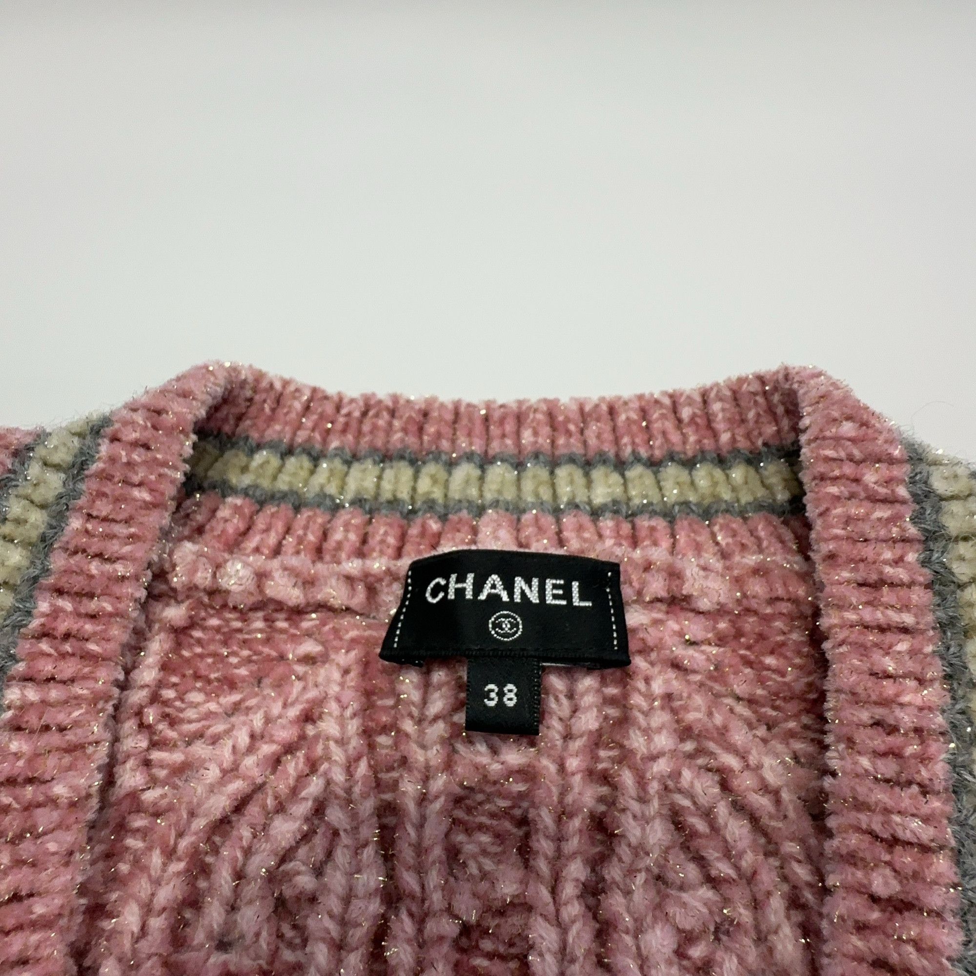 Chanel Chanel Pink Cable Knit 31 Emblem Sweater Size 38 Size S / US 4 / IT 40 - 3 Thumbnail