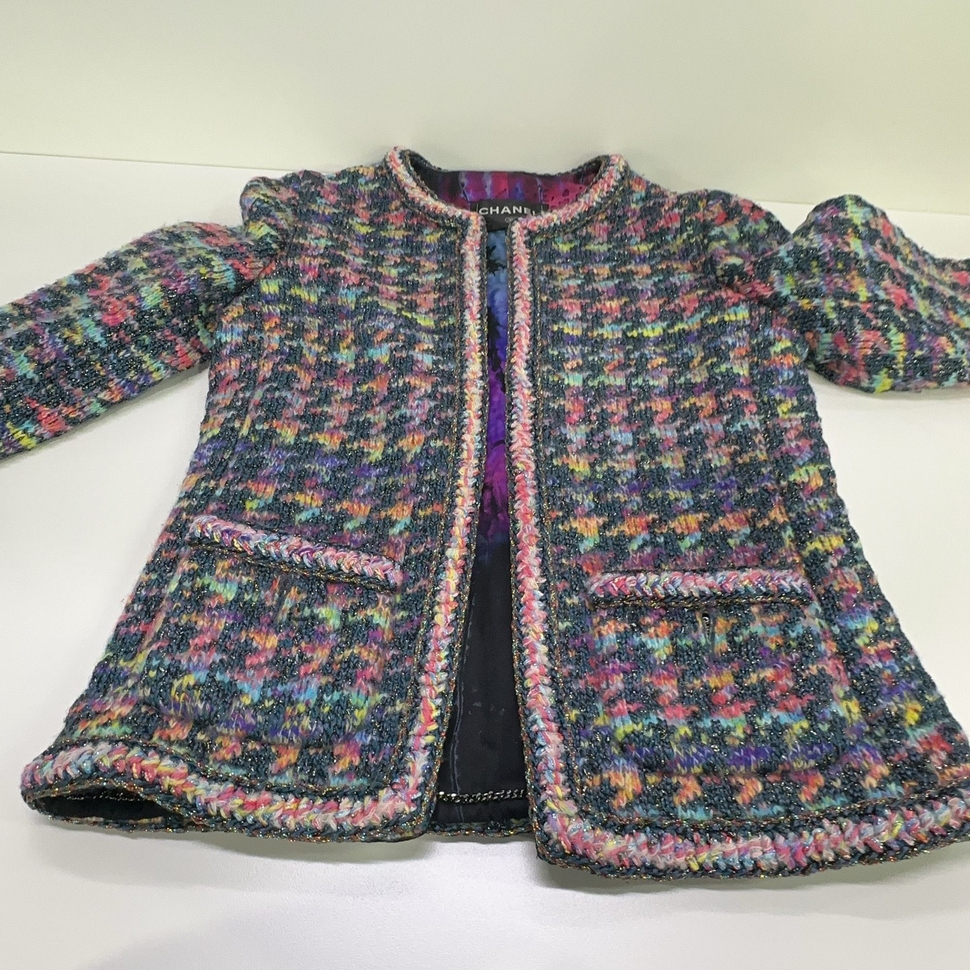 Chanel Chanel Multicolor Houndstooth Tweed Jacket Size 34 Size XS / US 0-2 / IT 36-38 - 10 Thumbnail