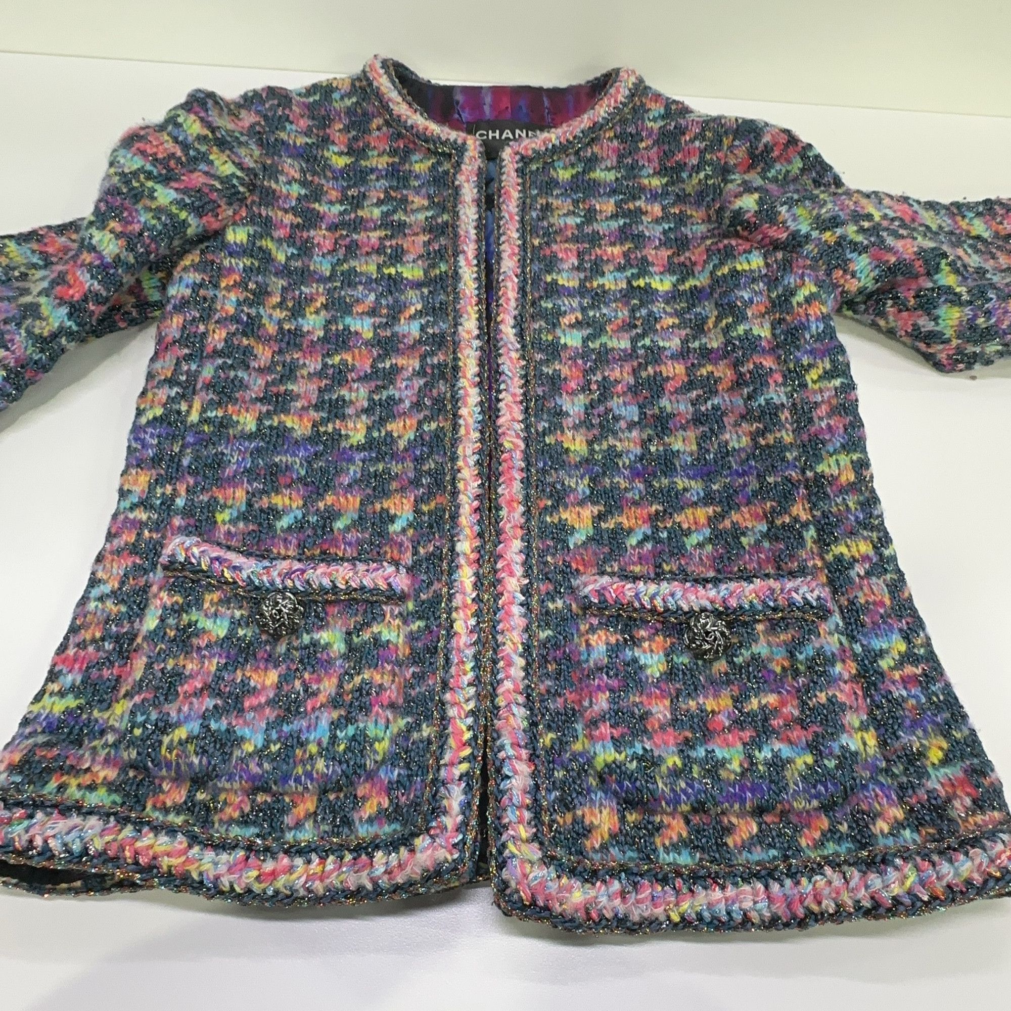 Chanel Chanel Multicolor Houndstooth Tweed Jacket Size 34 Size XS / US 0-2 / IT 36-38 - 7 Thumbnail