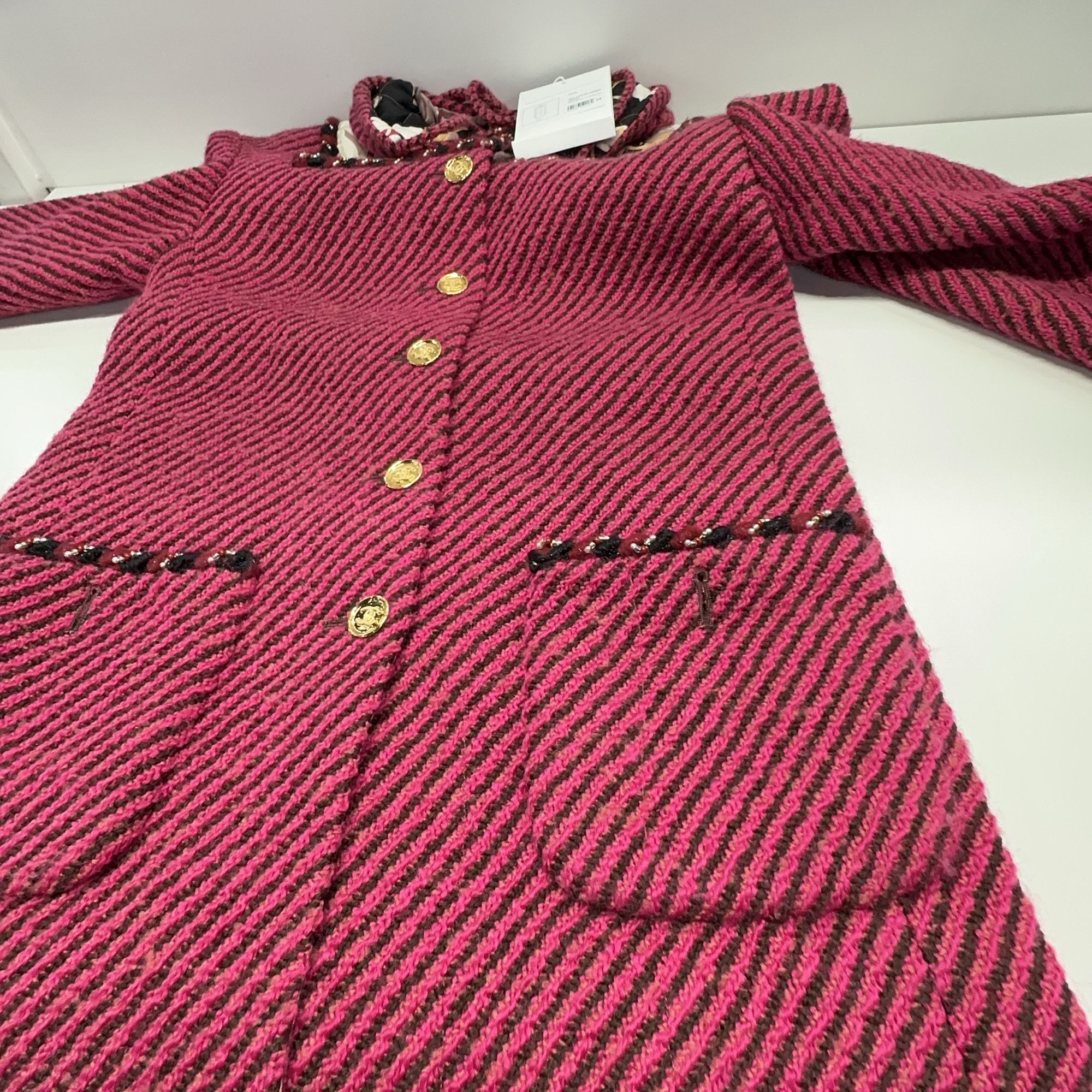Chanel Chanel Striped Wool Coat Size 34 Size XS / US 0-2 / IT 36-38 - 6 Thumbnail