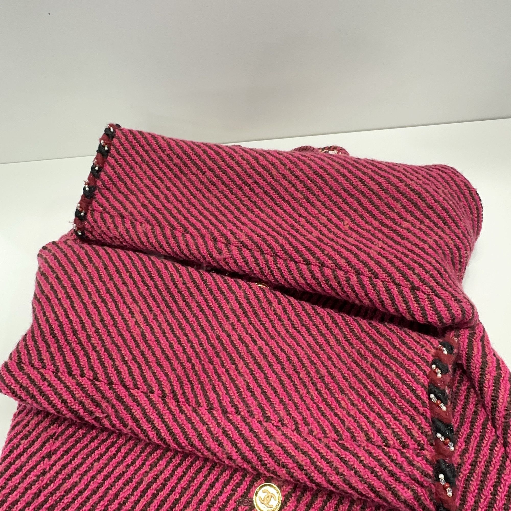Chanel Chanel Striped Wool Coat Size 34 Size XS / US 0-2 / IT 36-38 - 7 Thumbnail
