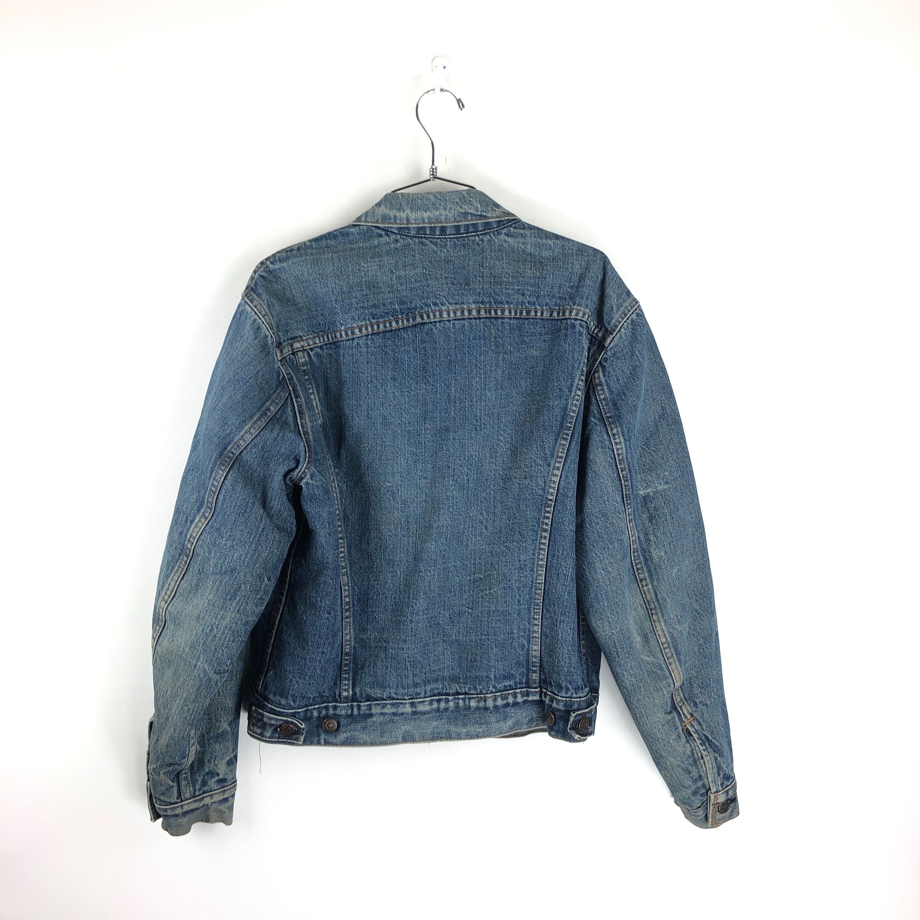 Vintage Levis Blanket Lined Denim Jacket Size Small Workwear Coat 70s