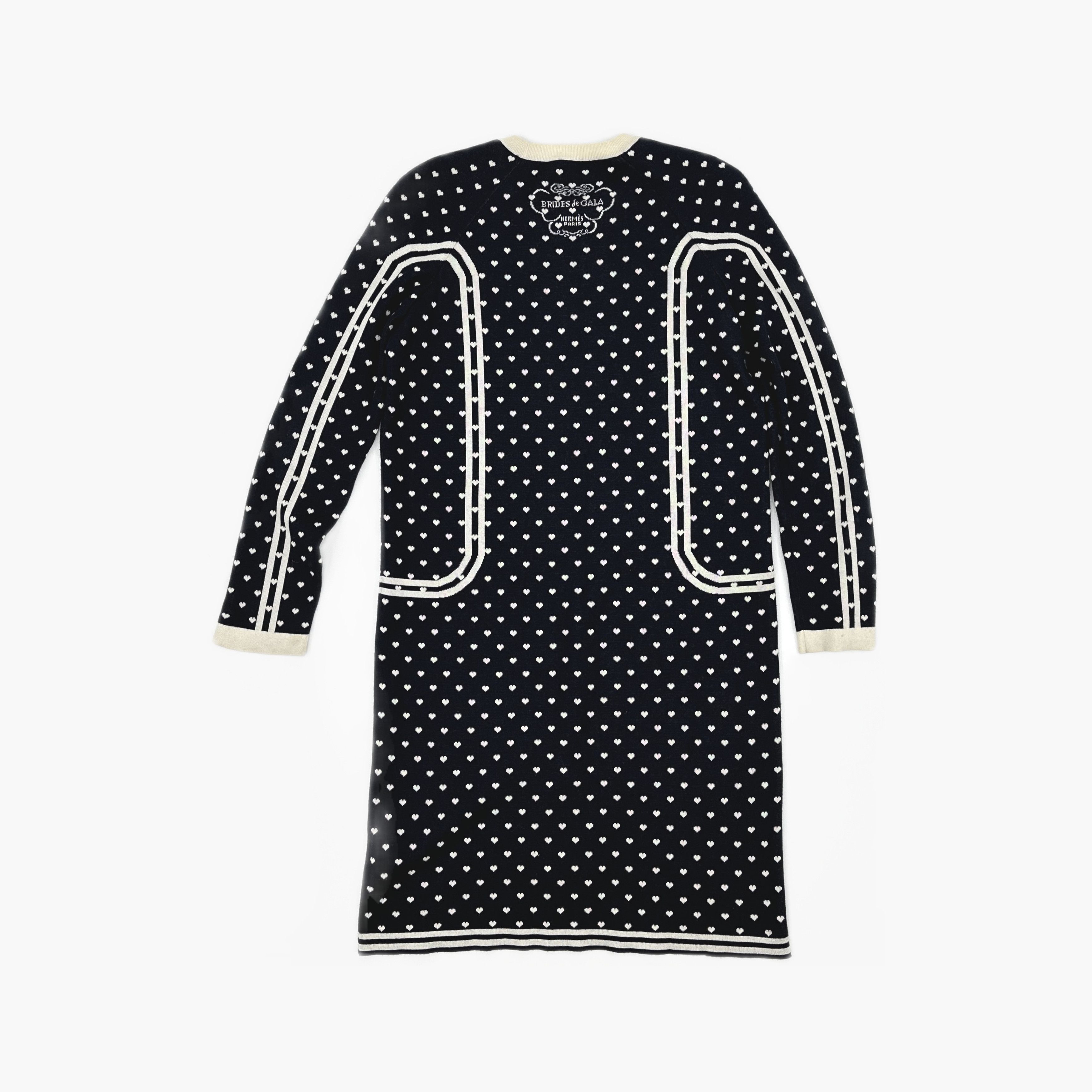 Hermes Hermès Brides de Gala Heart Print Knit Midi Dress 38 Size XS / US 0-2 / IT 36-38 - 2 Thumbnail