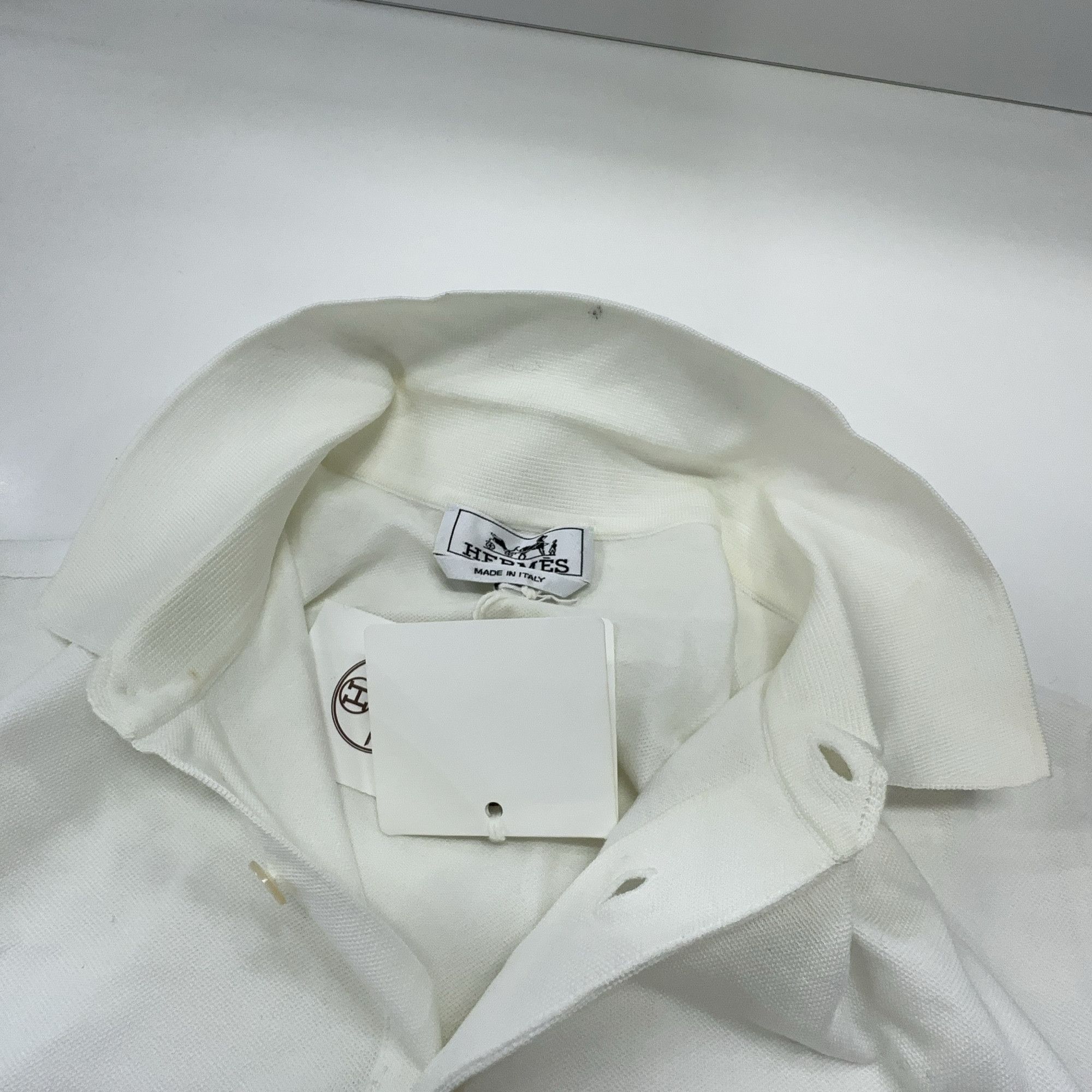 Hermes Hermès Embroidered H Polo Shirt White Size L Size US L / EU 52-54 / 3 - 7 Thumbnail