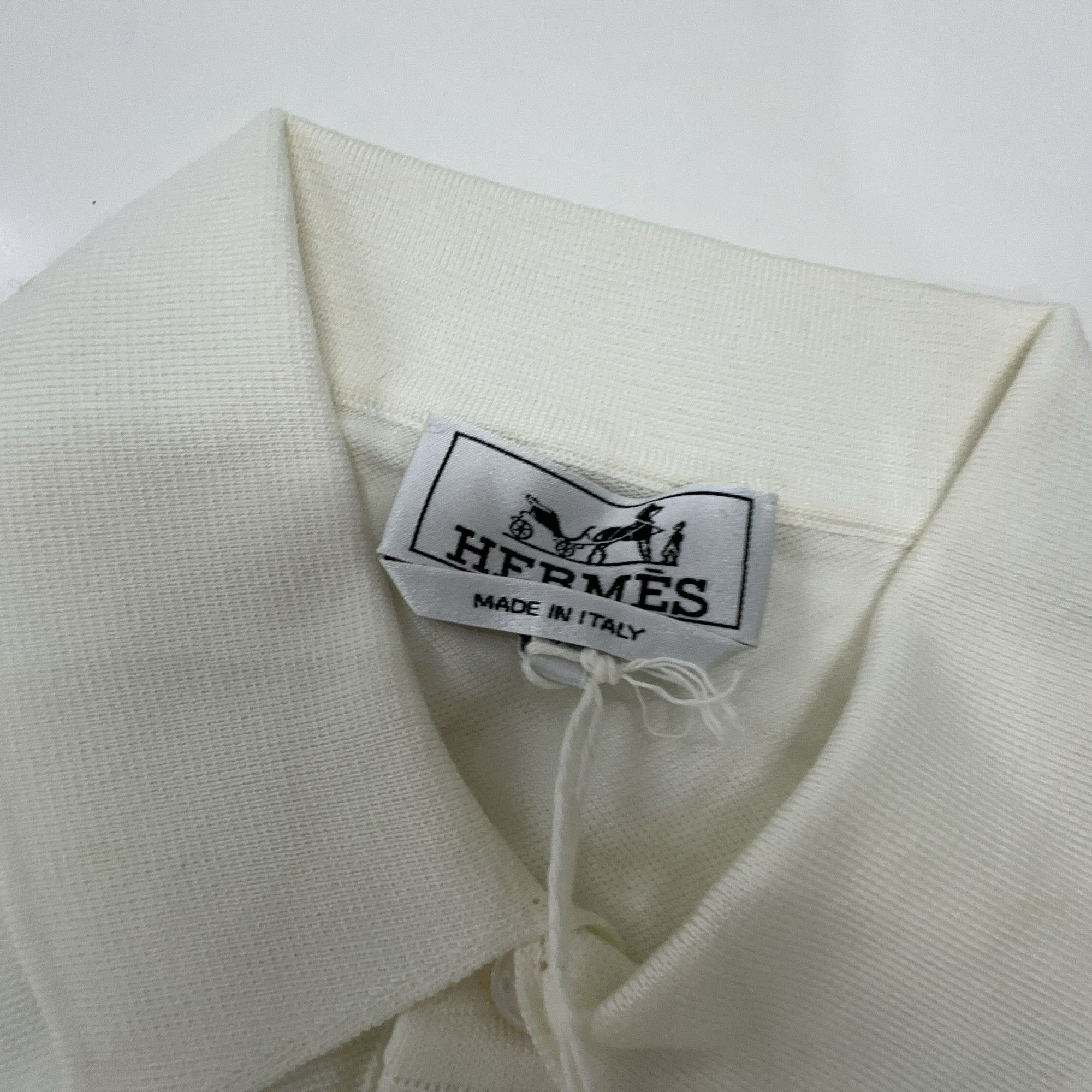 Hermes Hermès Embroidered H Polo Shirt White Size L Size US L / EU 52-54 / 3 - 4 Thumbnail