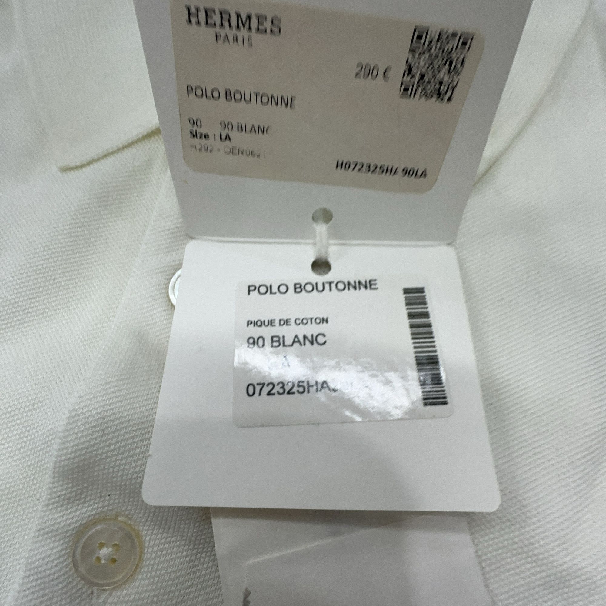 Hermes Hermès Embroidered H Polo Shirt White Size L Size US L / EU 52-54 / 3 - 3 Thumbnail
