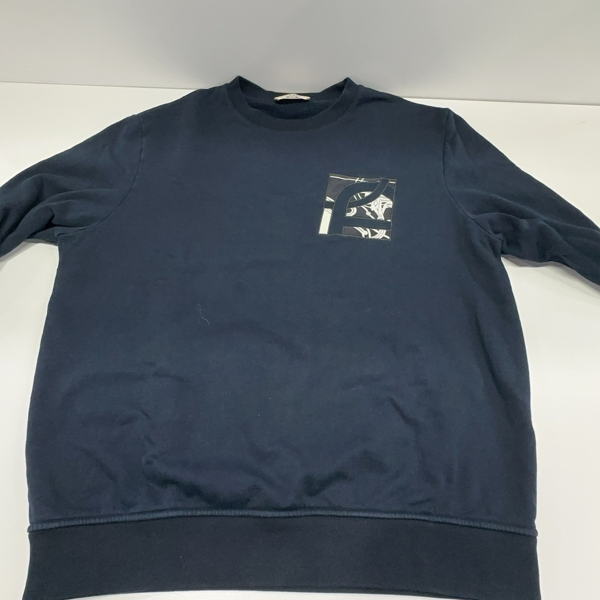 Hermes Hermes Navy Patch Crewneck Sweatshirt Size XL Size US XL / EU 56 / 4 - 6 Thumbnail
