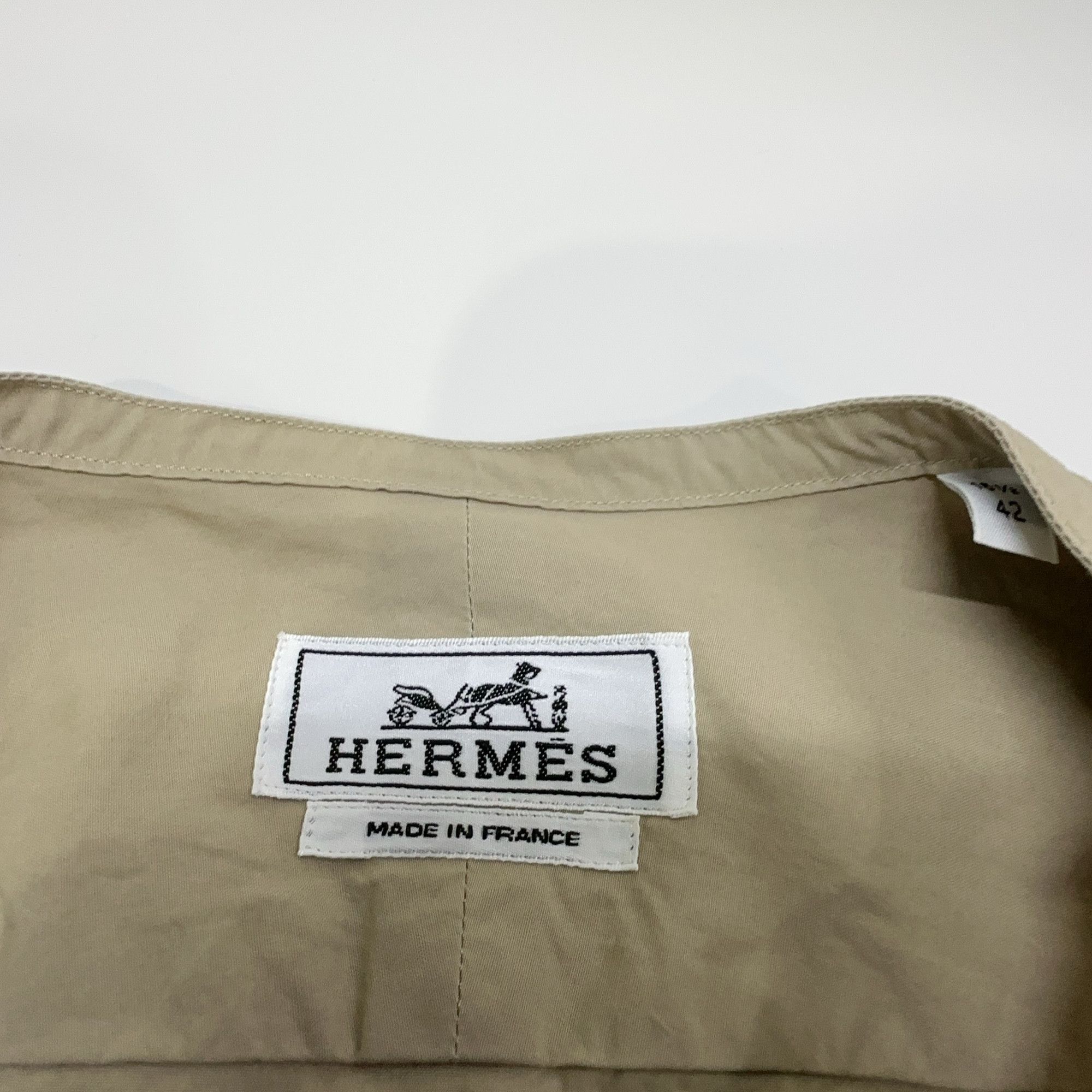 Hermes Hermès Band Collar Cotton Shirt Size L Size US XS / EU 42 / 0 - 4 Thumbnail