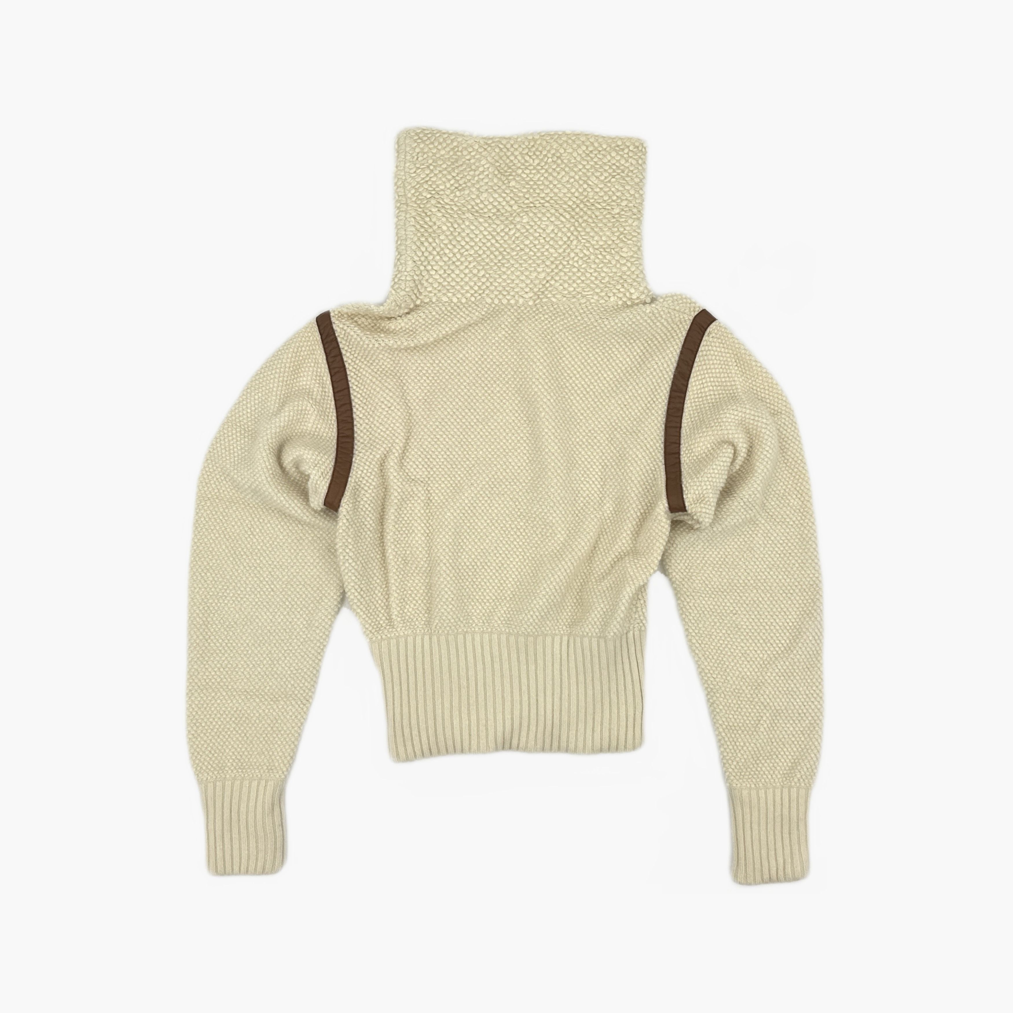Hermes Hermès Leather Trim Cashmere Turtleneck Sweater Size 36 Size XS / US 0-2 / IT 36-38 - 2 Thumbnail