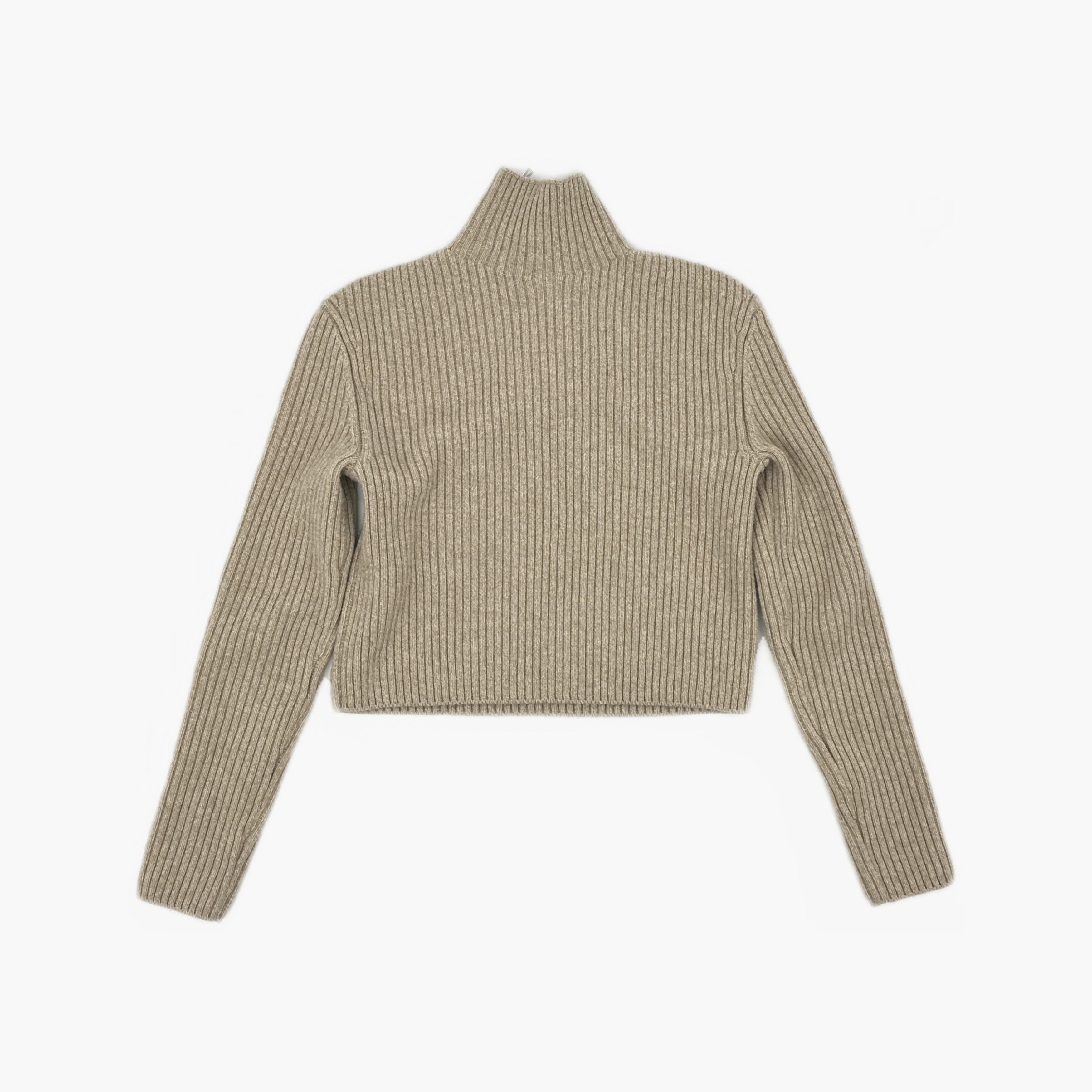 Hermes Hermès Beige Ribbed Wool Zip-Up Sweater Size 34 Size XS / US 0-2 / IT 36-38 - 2 Thumbnail