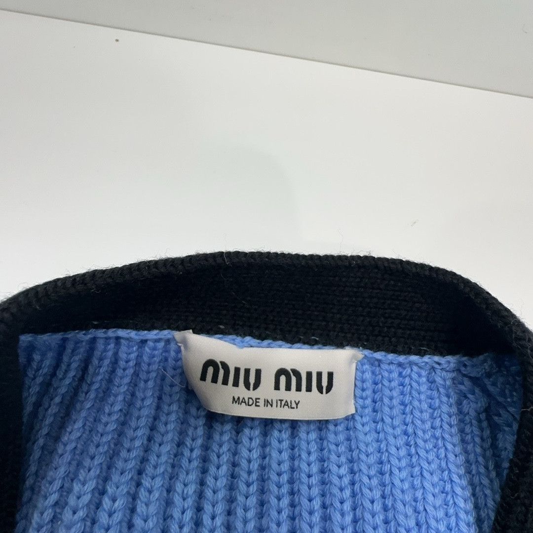 Miu Miu Miu Miu Logo Patch Wool Cardigan Size 38 Size XS / US 0-2 / IT 36-38 - 3 Thumbnail