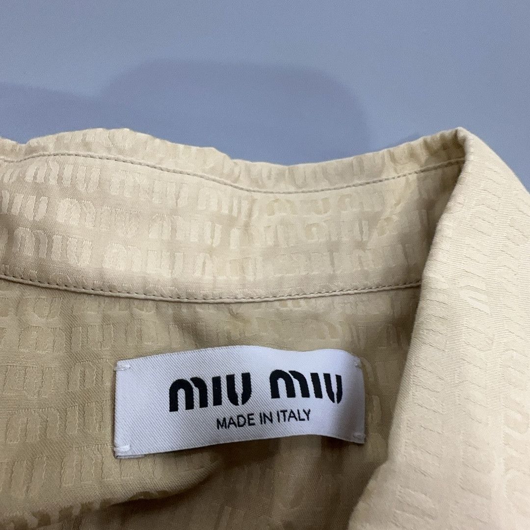 Miu Miu Miu Miu Monogram Jacquard Button Up Shirt Size 36 Size XS / US 0-2 / IT 36-38 - 5 Thumbnail
