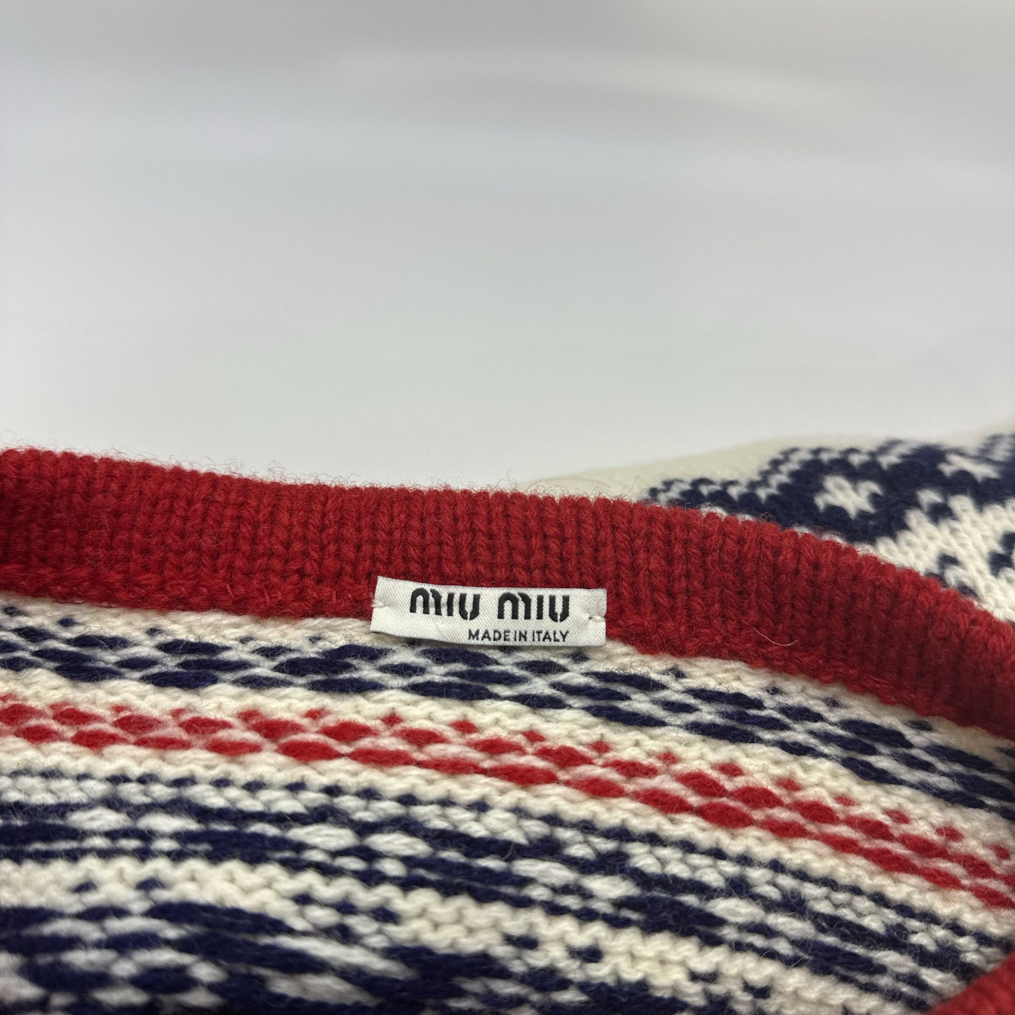 Miu Miu Miu Miu Geometric Pattern Wool Sweater Size 40 Size S / US 4 / IT 40 - 3 Thumbnail