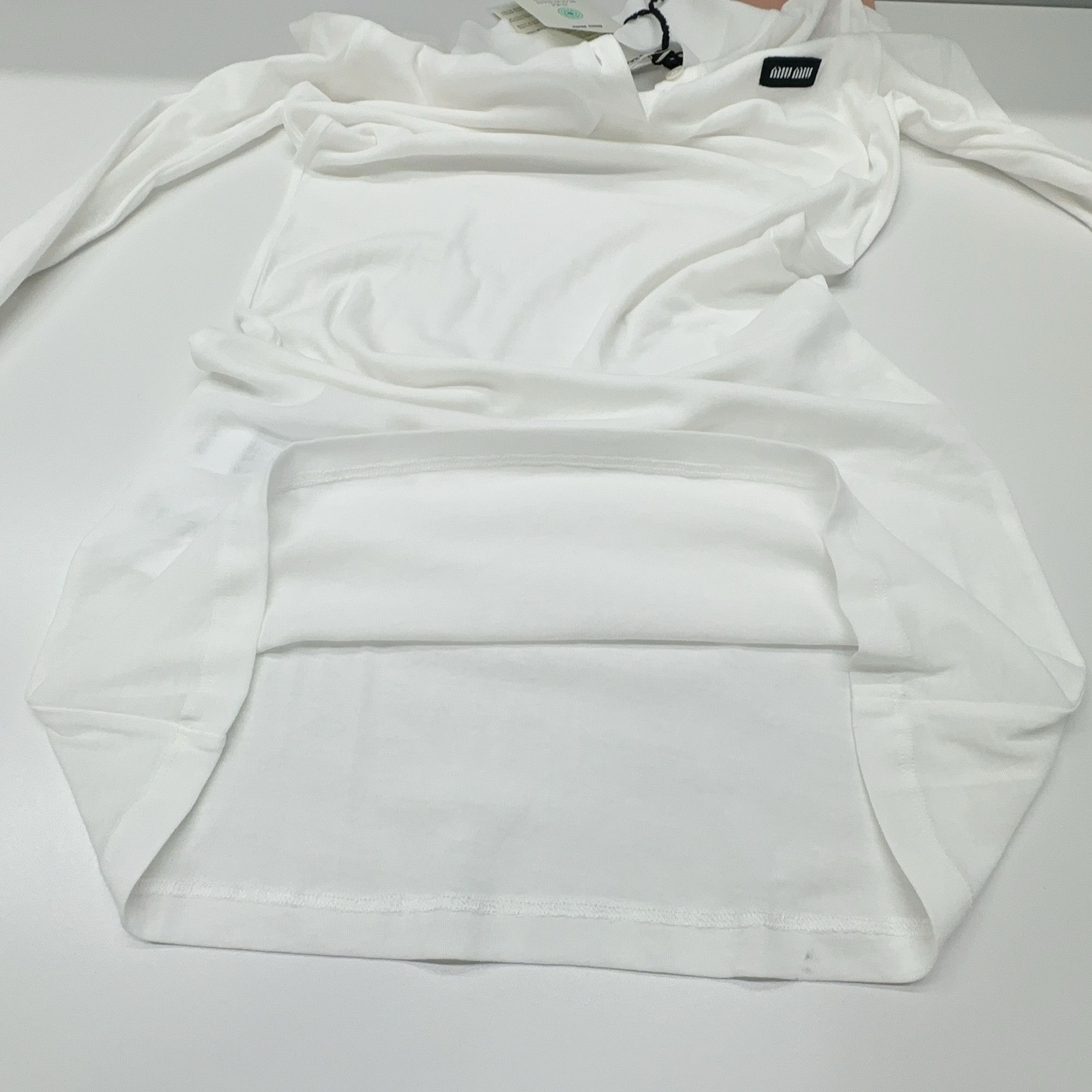 Miu Miu Miu Miu White Polo Long Sleeve Mini Dress Size S Size S / US 4 / IT 40 - 7 Thumbnail