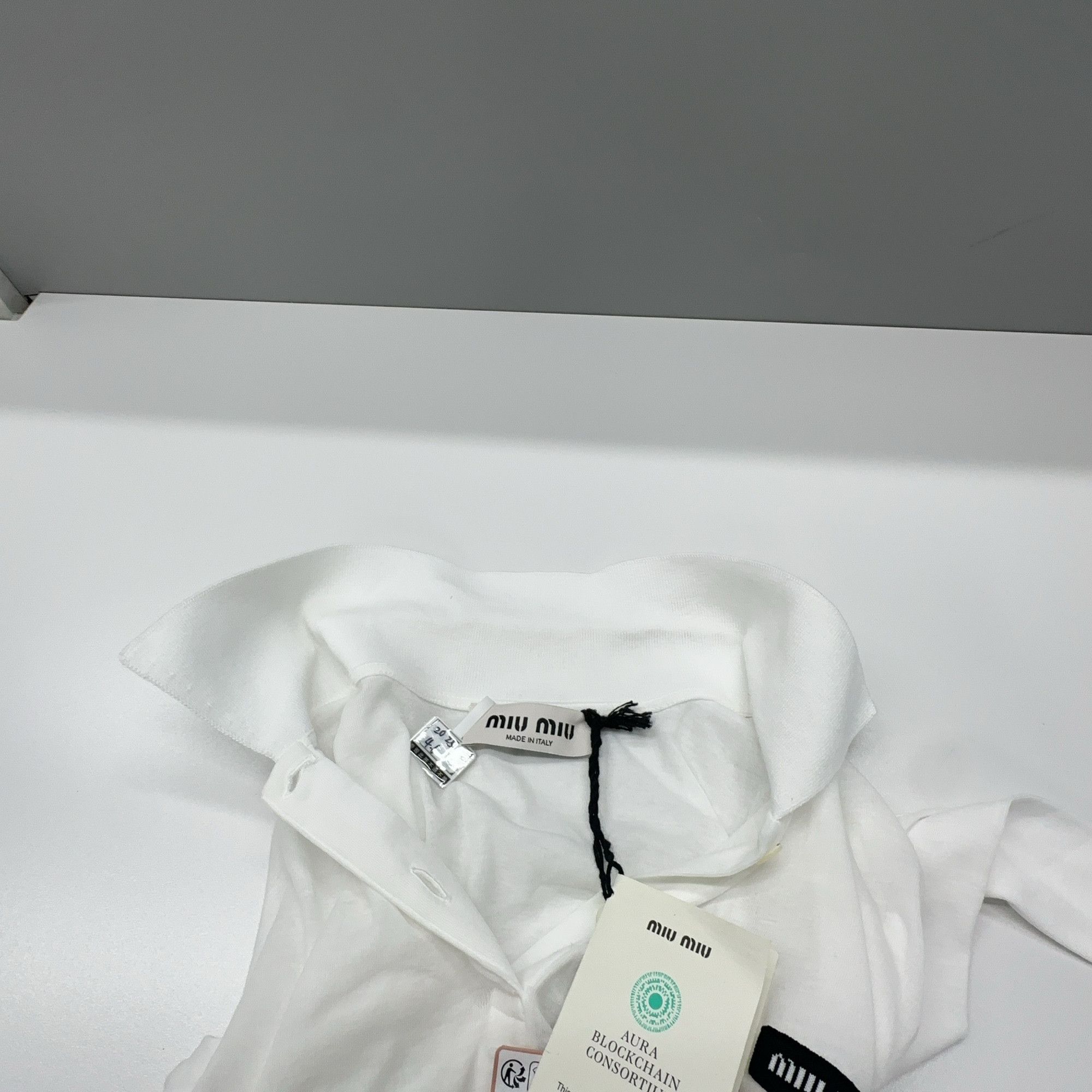 Miu Miu Miu Miu White Polo Long Sleeve Mini Dress Size S Size S / US 4 / IT 40 - 6 Thumbnail