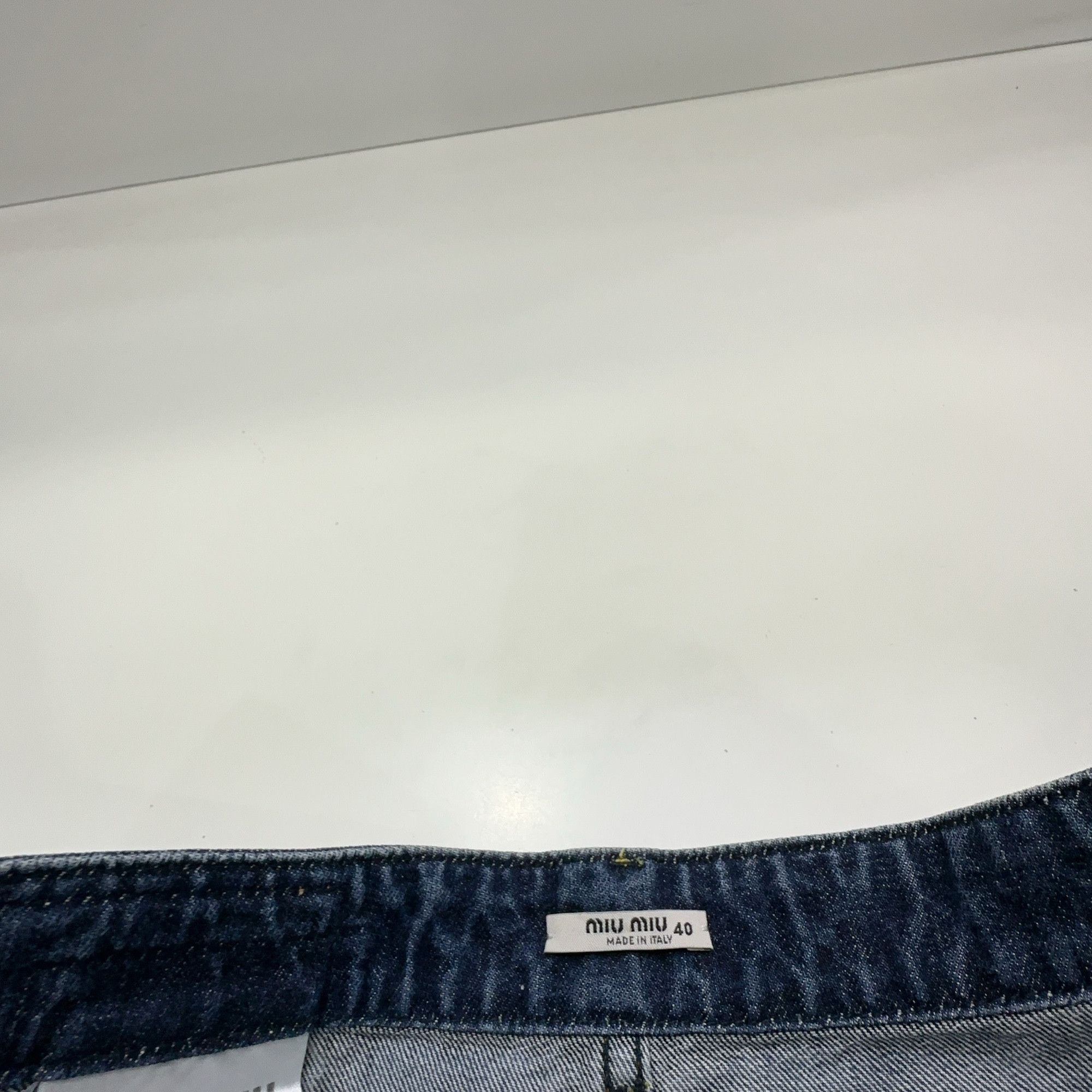 Miu Miu Miu Miu Jeweled Pocket Denim Skirt Size 40 Size 27" / US 4 / IT 40 - 3 Thumbnail