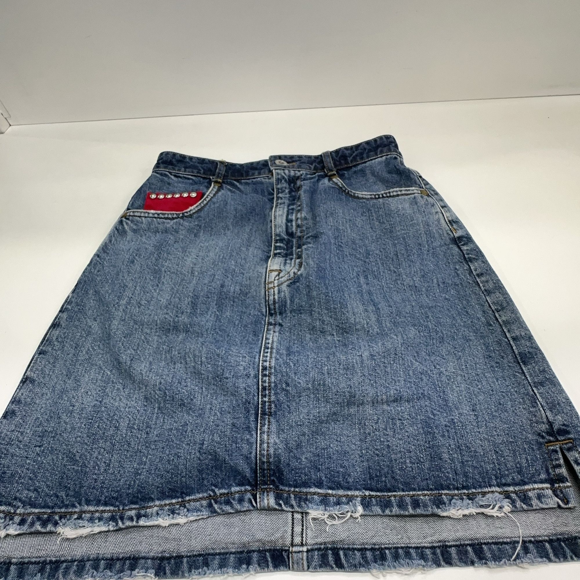 Miu Miu Miu Miu Jeweled Pocket Denim Skirt Size 40 Size 27" / US 4 / IT 40 - 8 Thumbnail