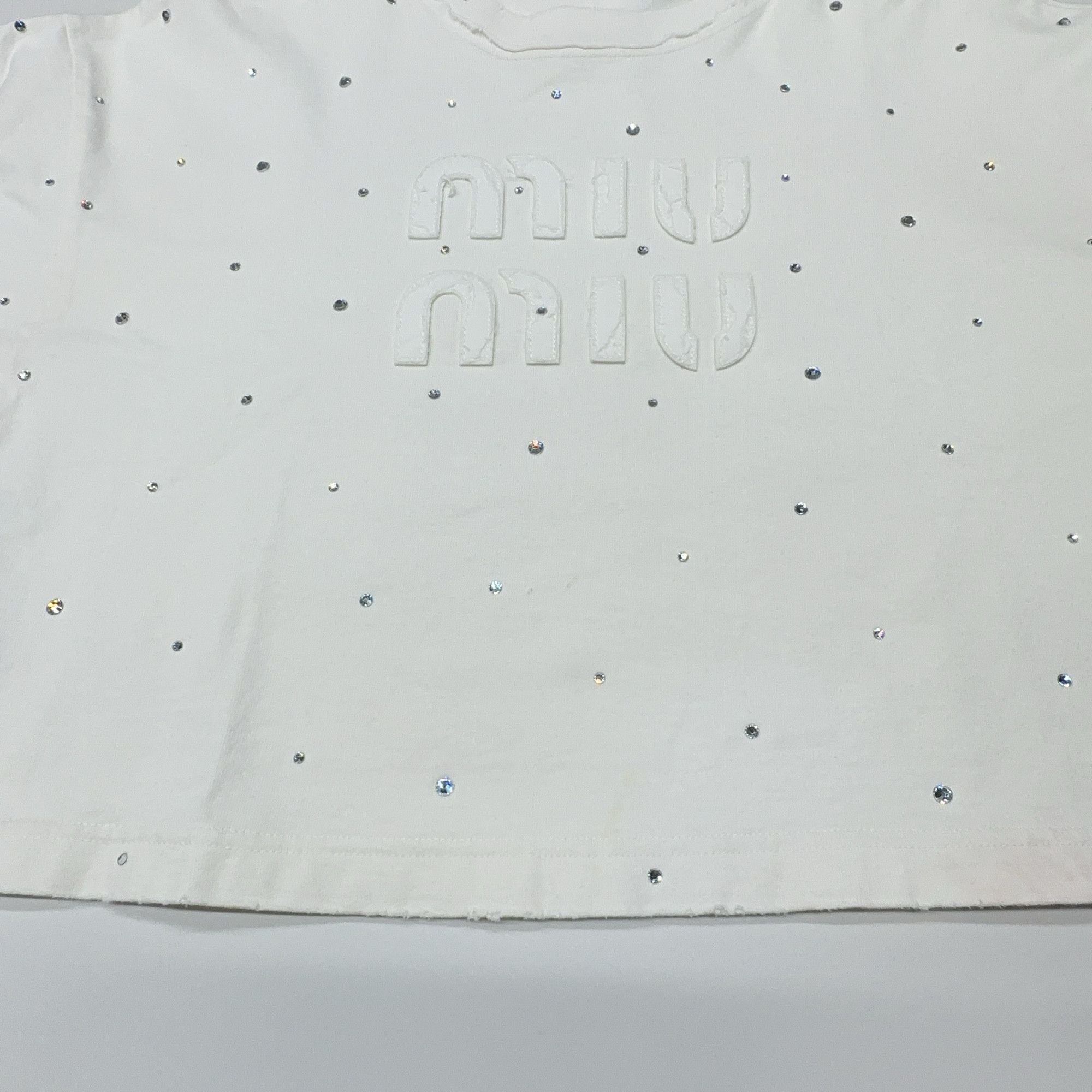 Miu Miu Miu Miu Crystal Logo T-Shirt S Size S / US 4 / IT 40 - 8 Thumbnail