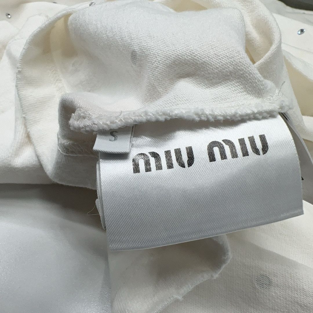 Miu Miu Miu Miu Crystal Logo T-Shirt S Size S / US 4 / IT 40 - 5 Thumbnail