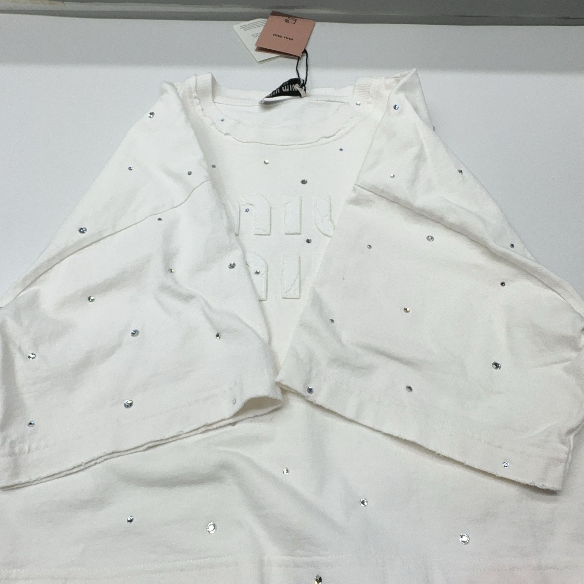 Miu Miu Miu Miu Crystal Logo T-Shirt S Size S / US 4 / IT 40 - 12 Thumbnail